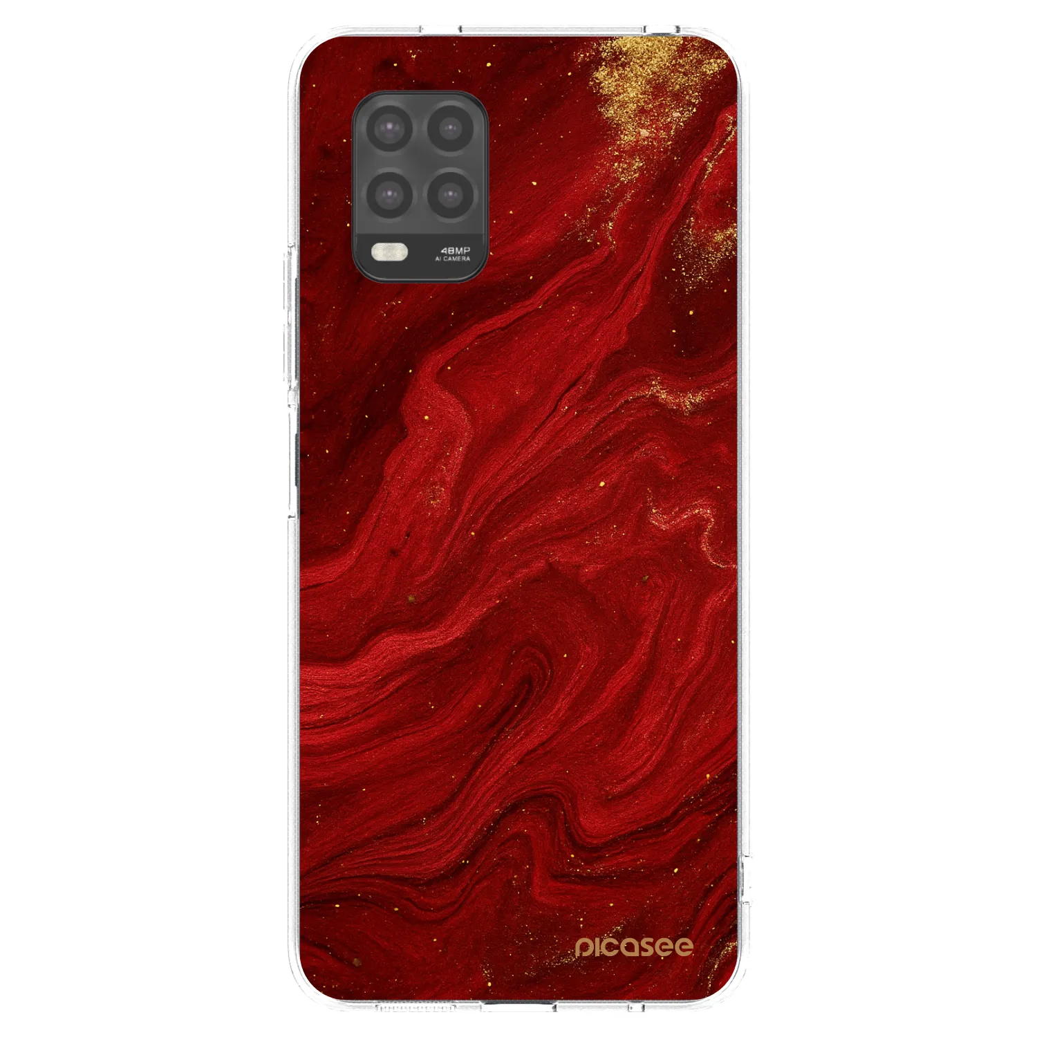 Picasee silikonový průhledný obal pro Xiaomi Mi 10 Lite - Červená