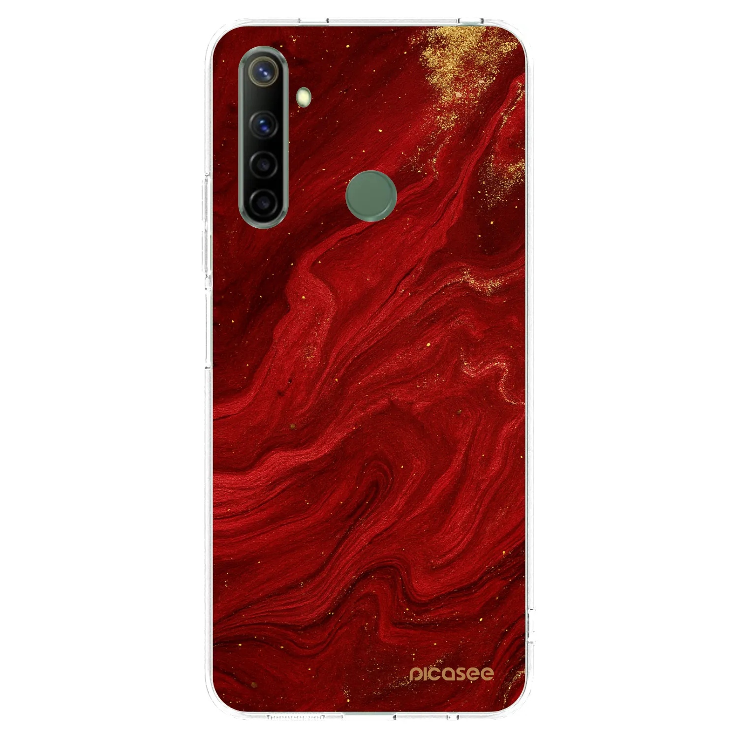 Picasee silikonový průhledný obal pro Realme 6i - Červená