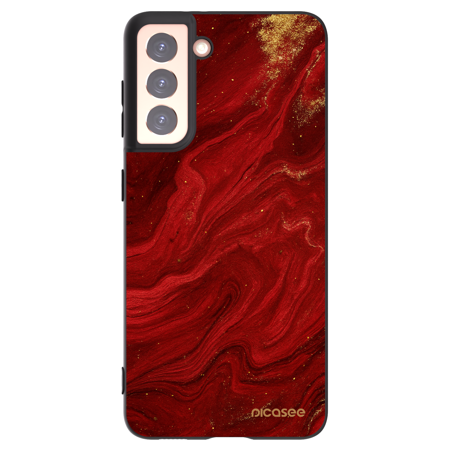 Picasee silikonový černý obal pro Samsung Galaxy S21 5G G991B - Červená