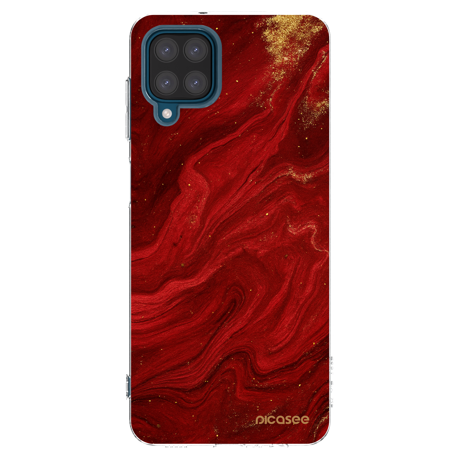 Picasee silikonový průhledný obal pro Samsung Galaxy A12 A125F - Červená