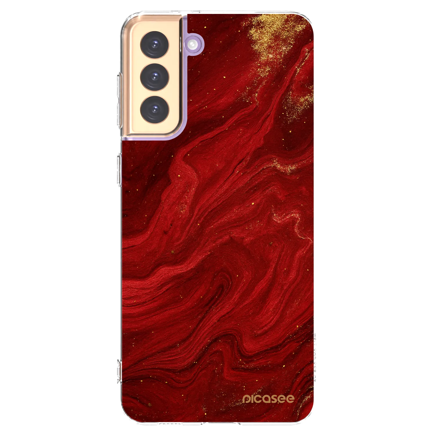 Picasee silikonový průhledný obal pro Samsung Galaxy S21+ 5G G996F - Červená