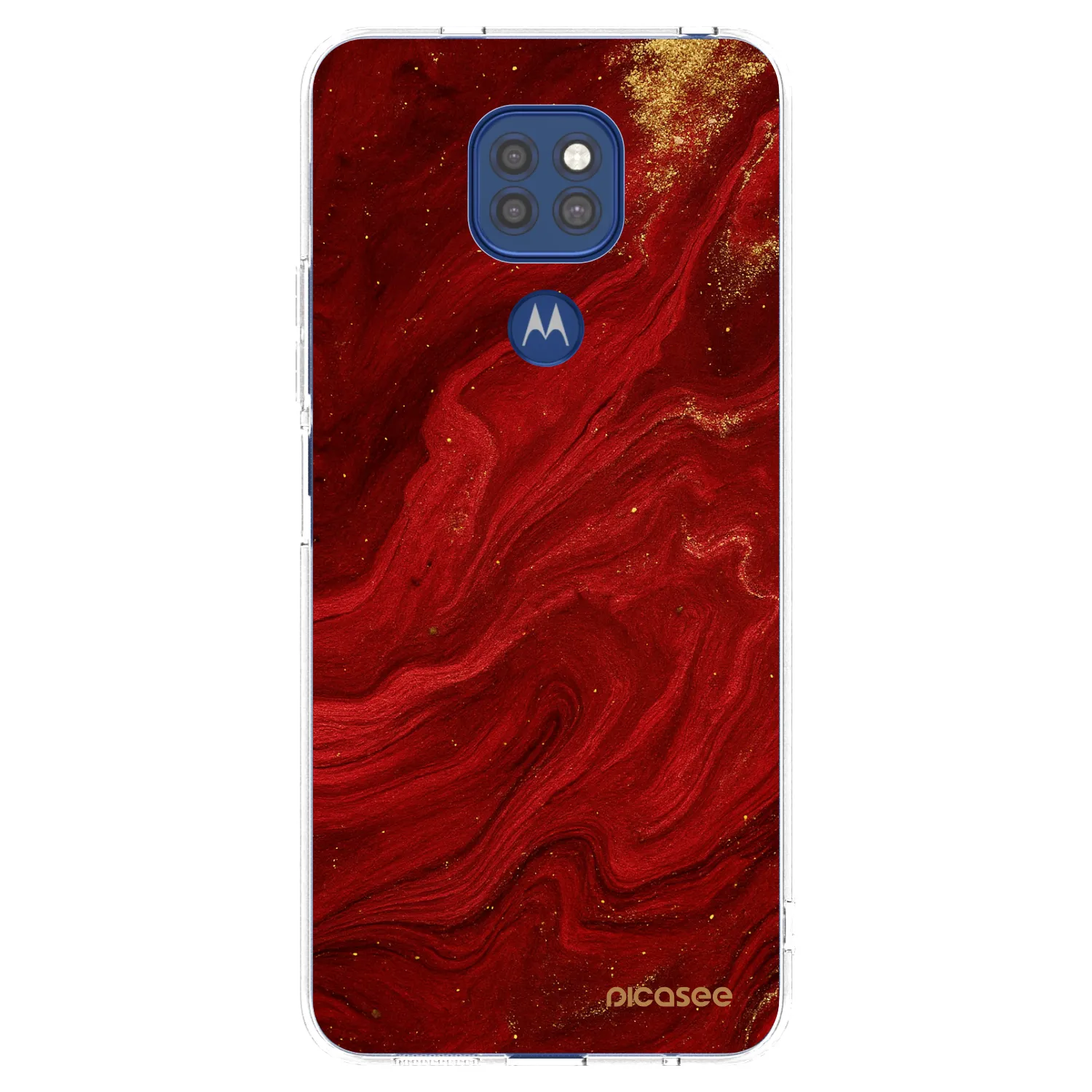 Picasee silikonový průhledný obal pro Motorola Moto G9 Play - Červená