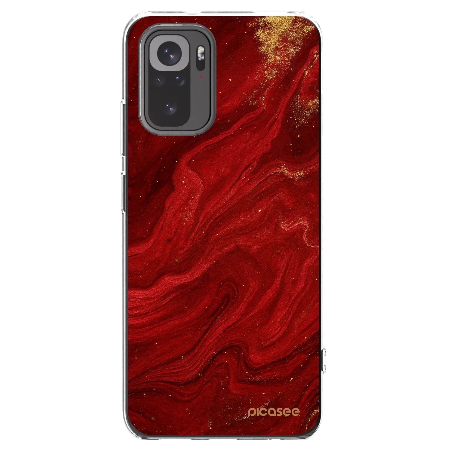 Picasee silikonový průhledný obal pro Xiaomi Redmi Note 10 - Červená