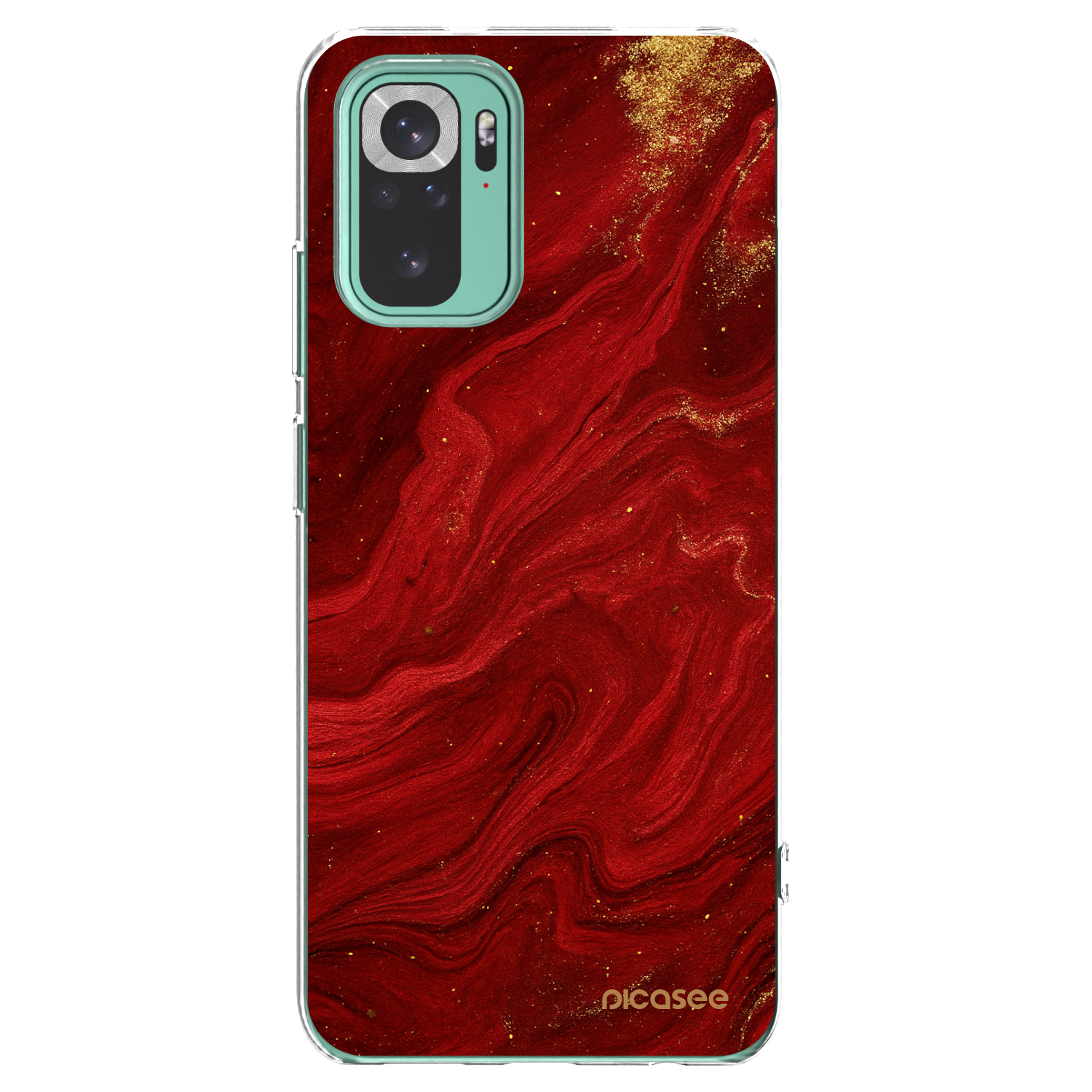 Picasee silikonový průhledný obal pro Xiaomi Redmi Note 10 Pro - Červená