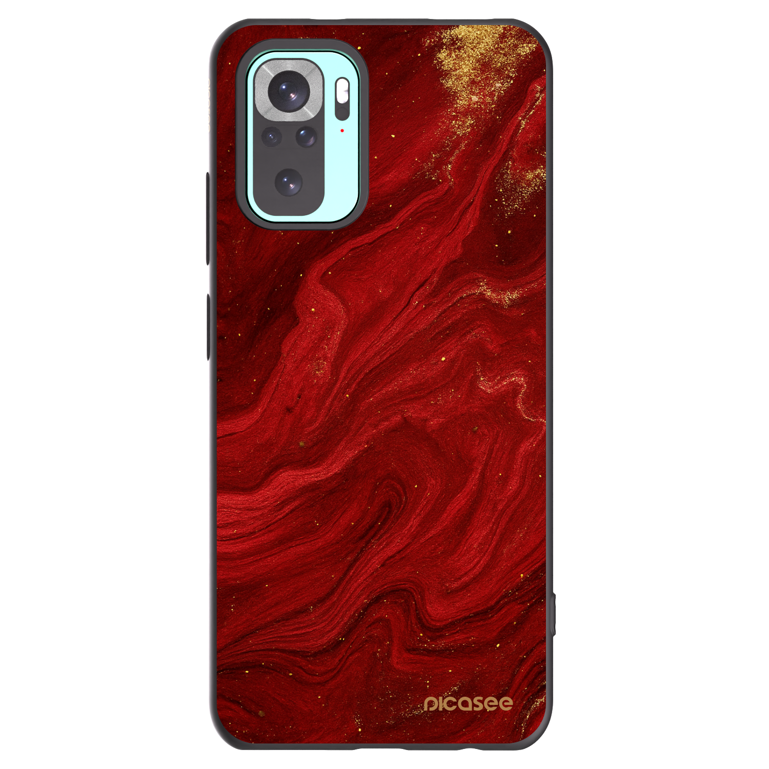 Picasee silikonový černý obal pro Xiaomi Redmi Note 10 Pro - Červená