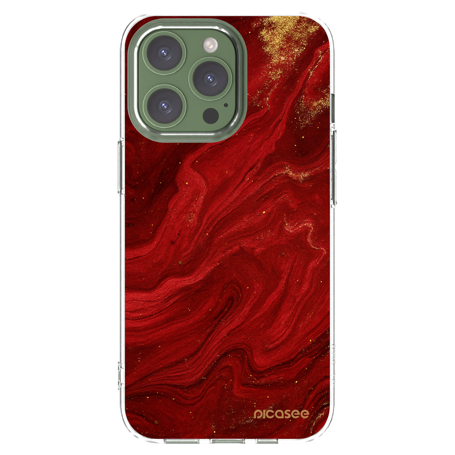 Picasee silikonový průhledný obal pro Apple iPhone 13 Pro - Červená