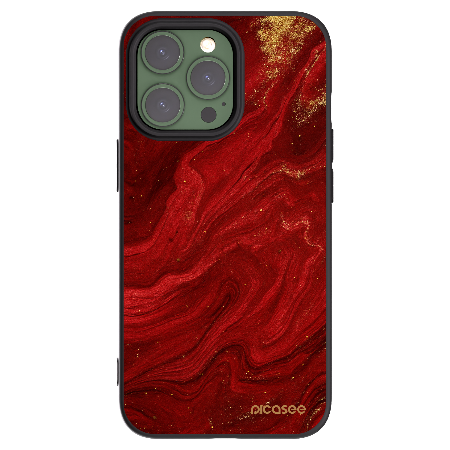 Picasee silikonový černý obal pro Apple iPhone 13 Pro - Červená