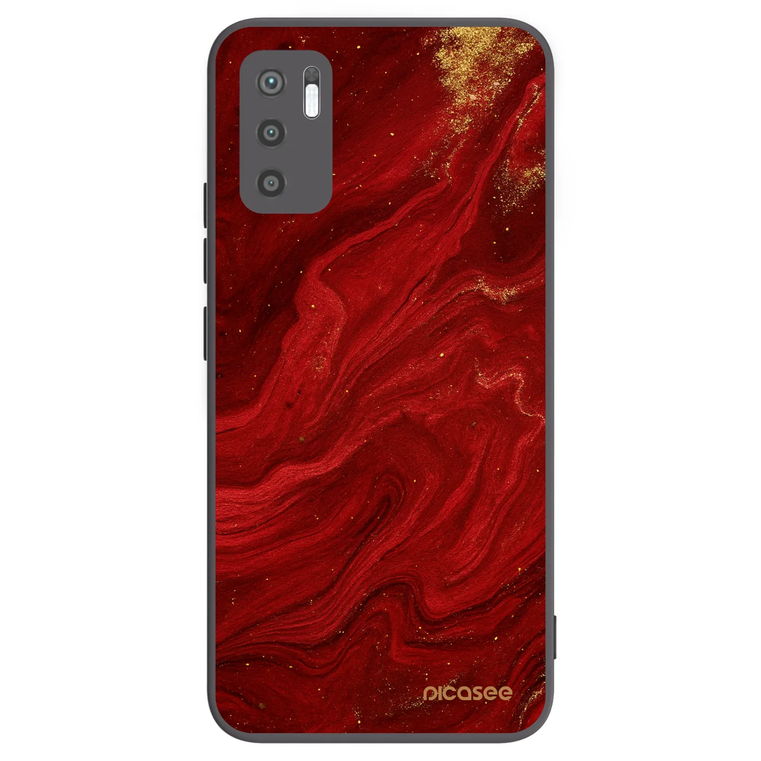 Picasee silikonový černý obal pro Xiaomi Redmi Note 10 5G - Červená