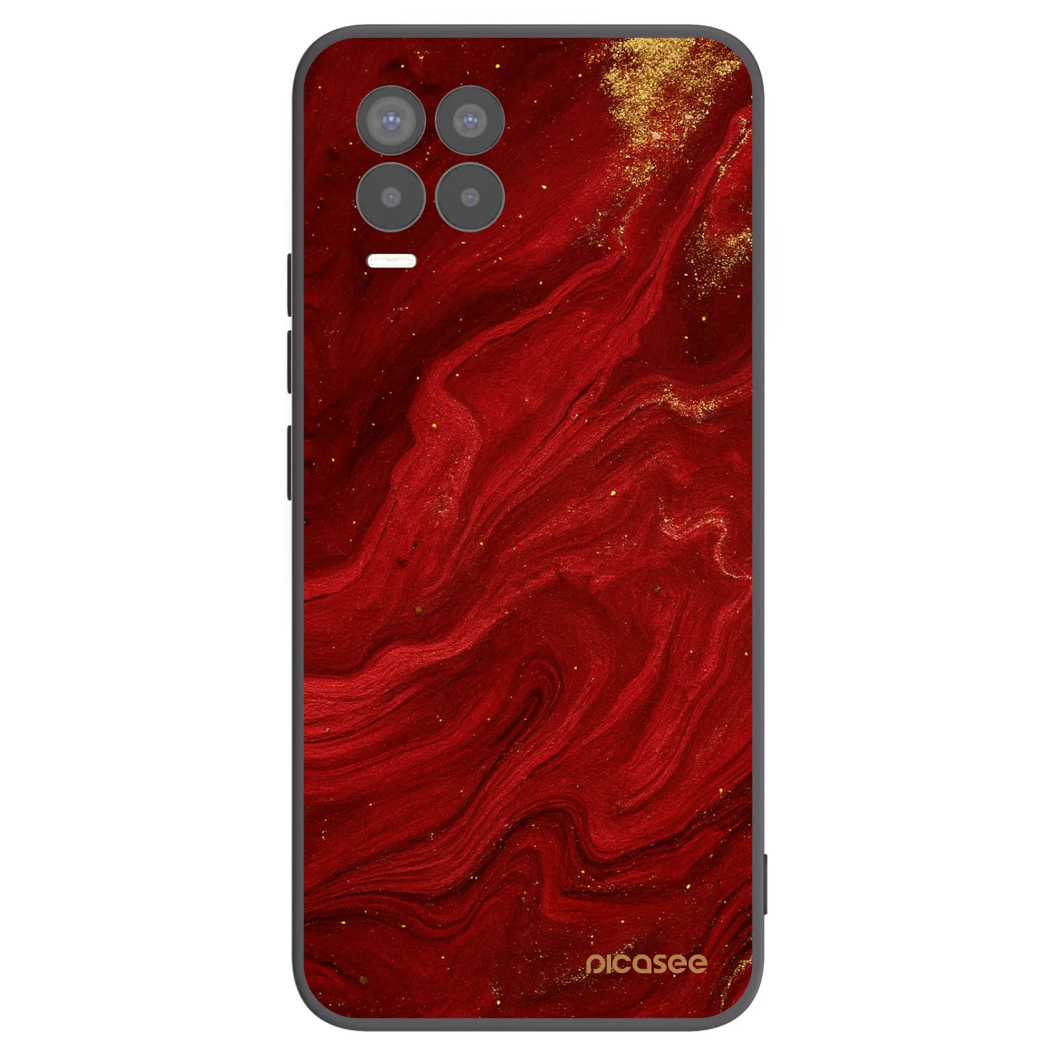 Picasee silikonový černý obal pro Realme 8 Pro - Červená