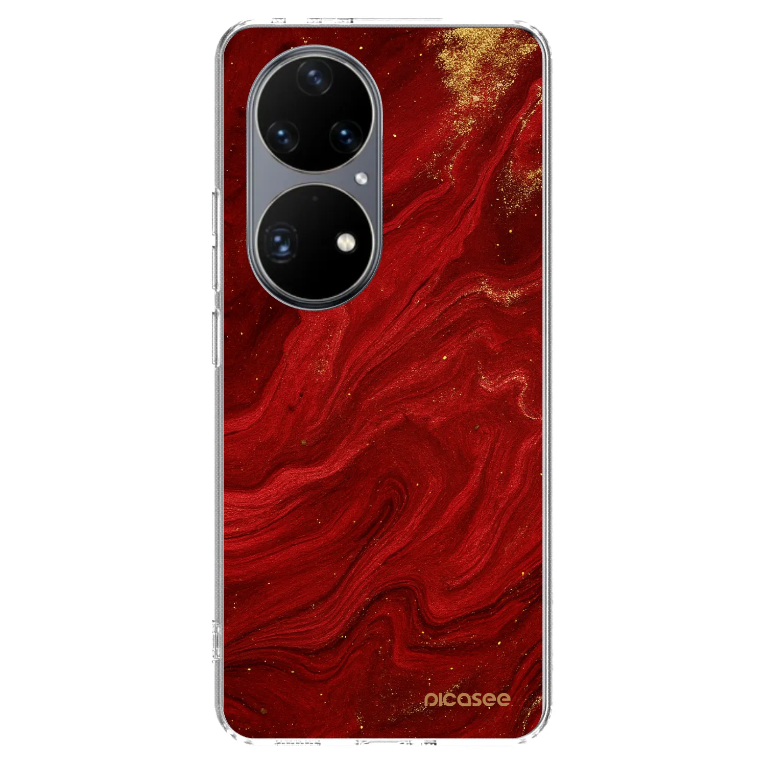 Picasee silikonový průhledný obal pro Huawei P50 - Červená