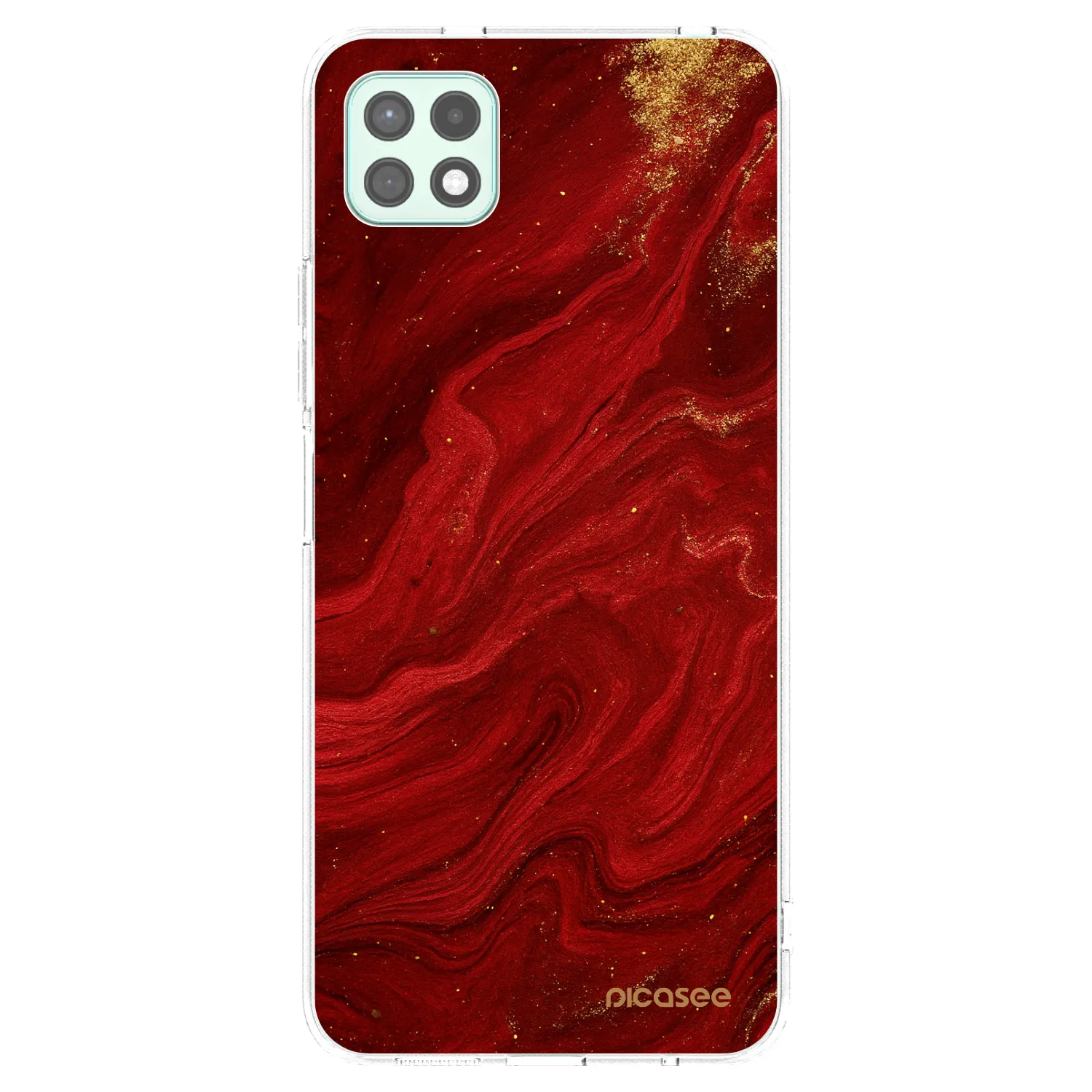 Picasee silikonový průhledný obal pro Samsung Galaxy A22 A226B 5G - Červená