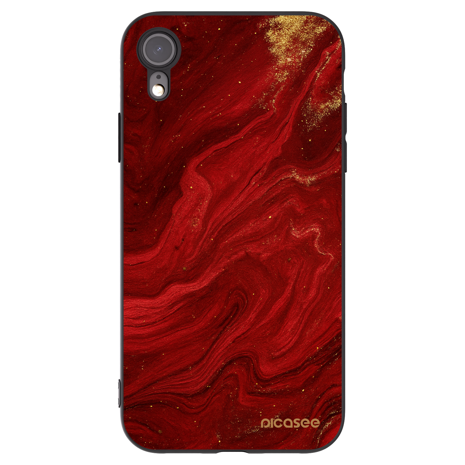 Picasee silikonový černý obal pro Apple iPhone XR - Červená