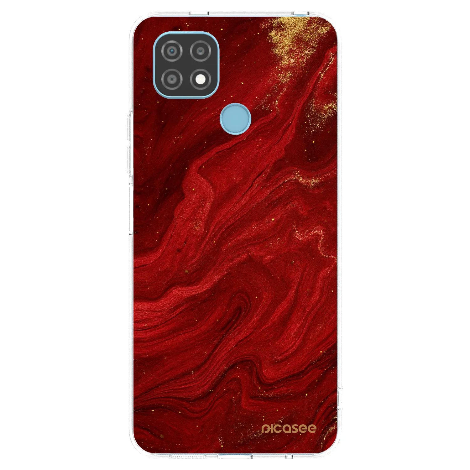 Picasee silikonový průhledný obal pro Realme C21 - Červená