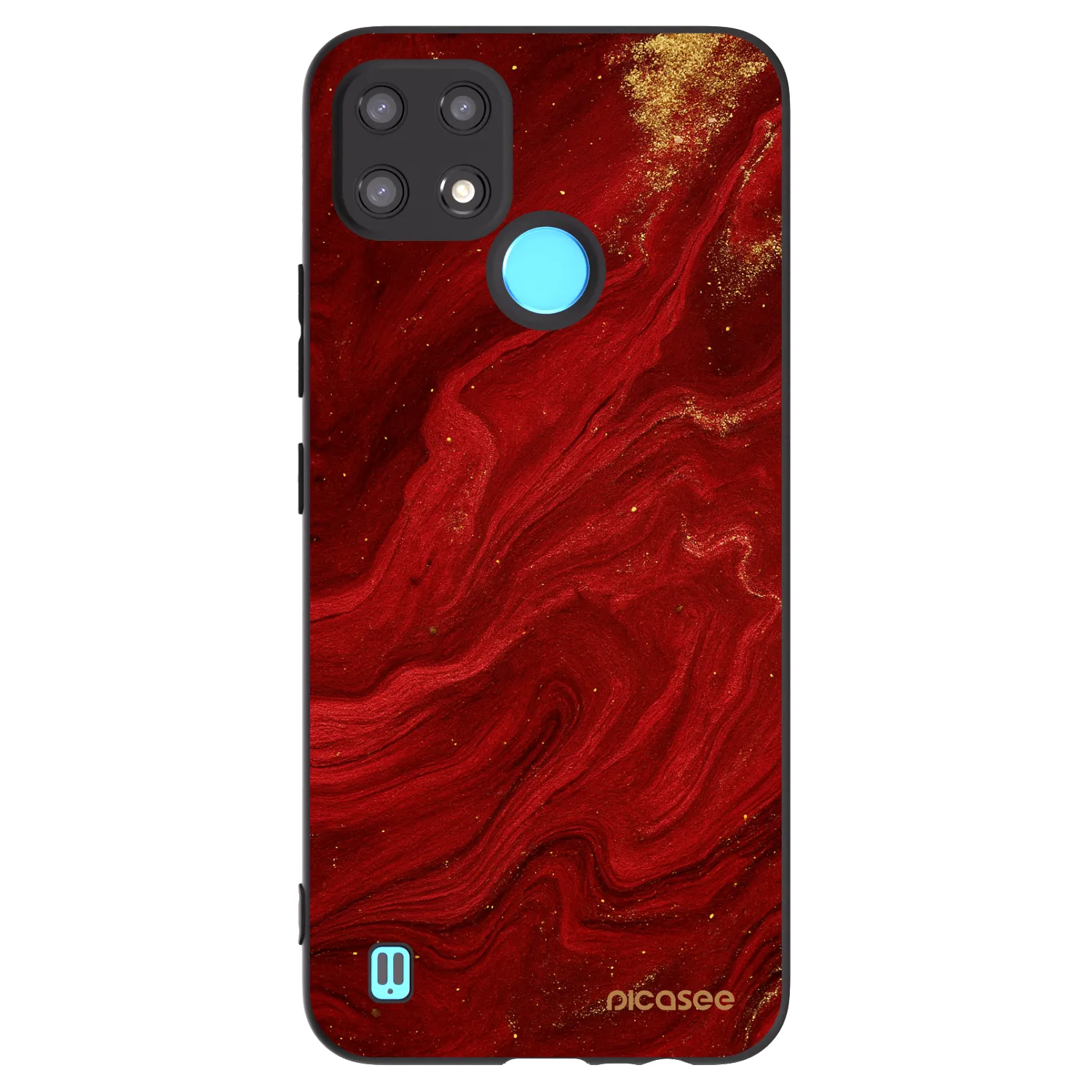 Picasee silikonový černý obal pro Realme C21 - Červená