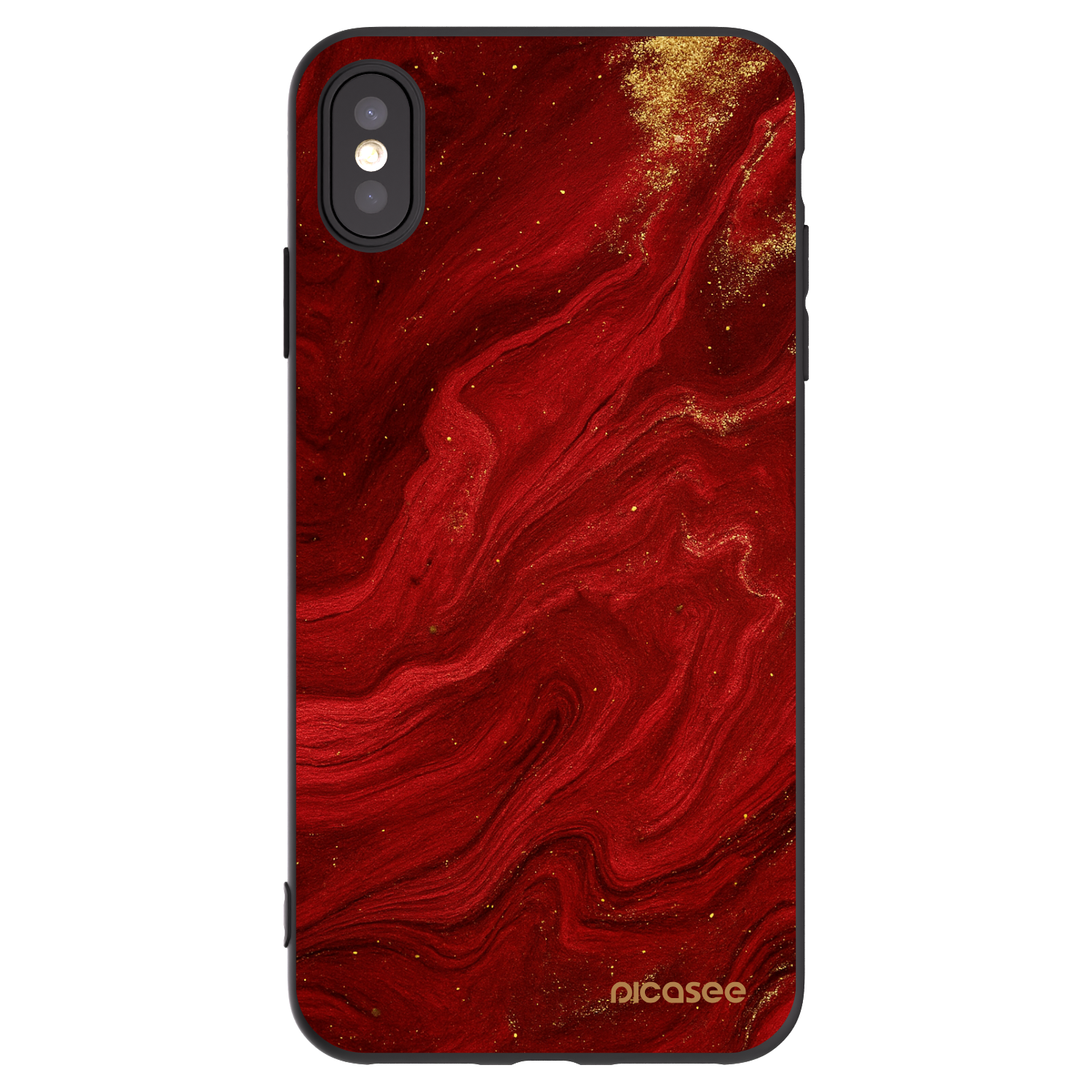 Picasee silikonový černý obal pro Apple iPhone XS Max - Červená