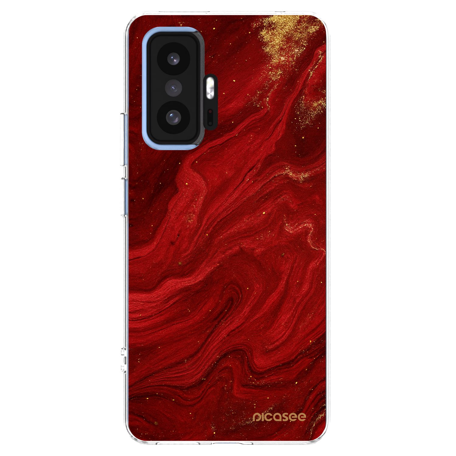 Picasee silikonový průhledný obal pro Xiaomi 11T Pro - Červená
