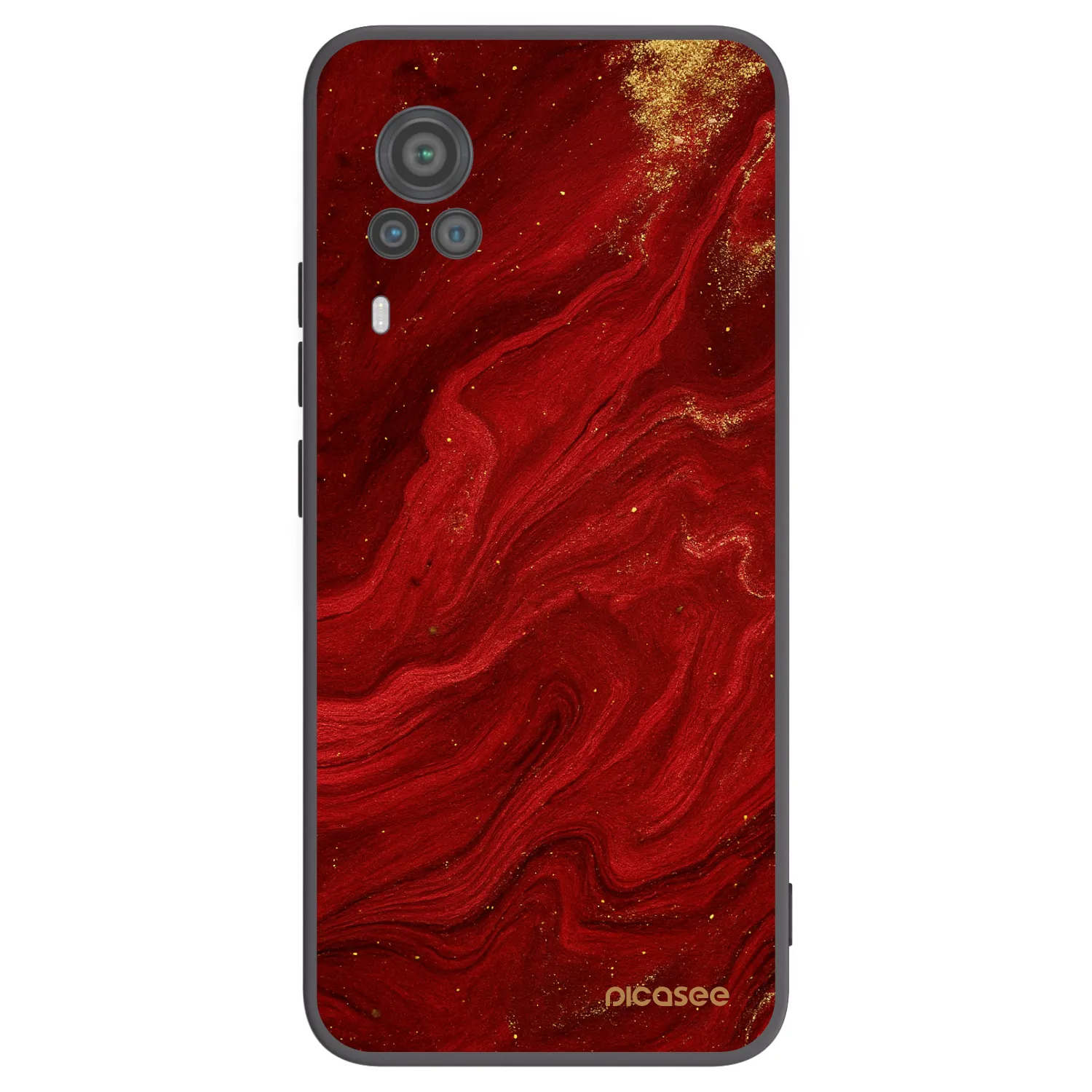 Picasee silikonový černý obal pro Vivo X60 Pro 5G - Červená