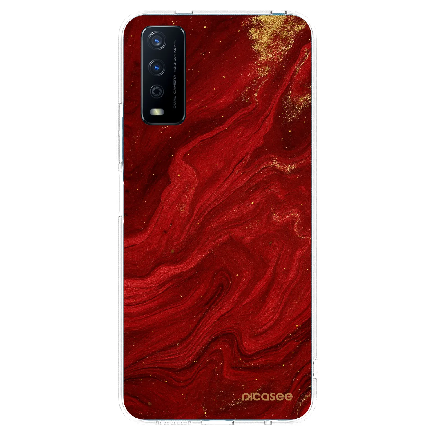 Picasee silikonový průhledný obal pro Vivo Y11s - Červená