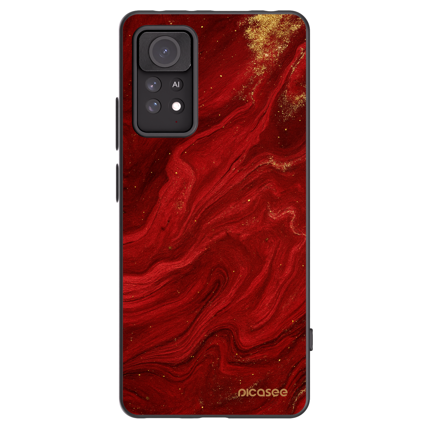 Picasee silikonový černý obal pro Xiaomi Redmi Note 11 Pro - Červená