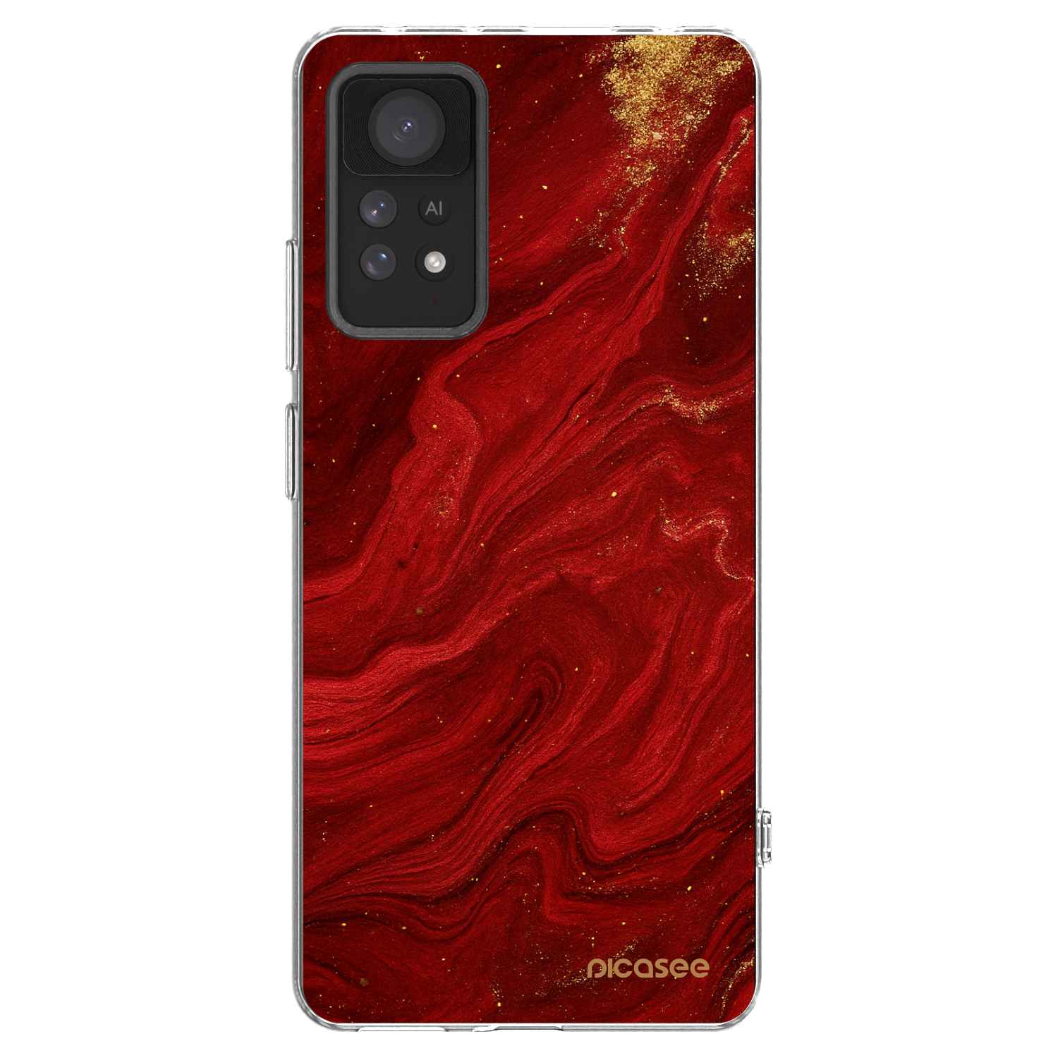 Picasee silikonový průhledný obal pro Xiaomi Redmi Note 11 Pro - Červená