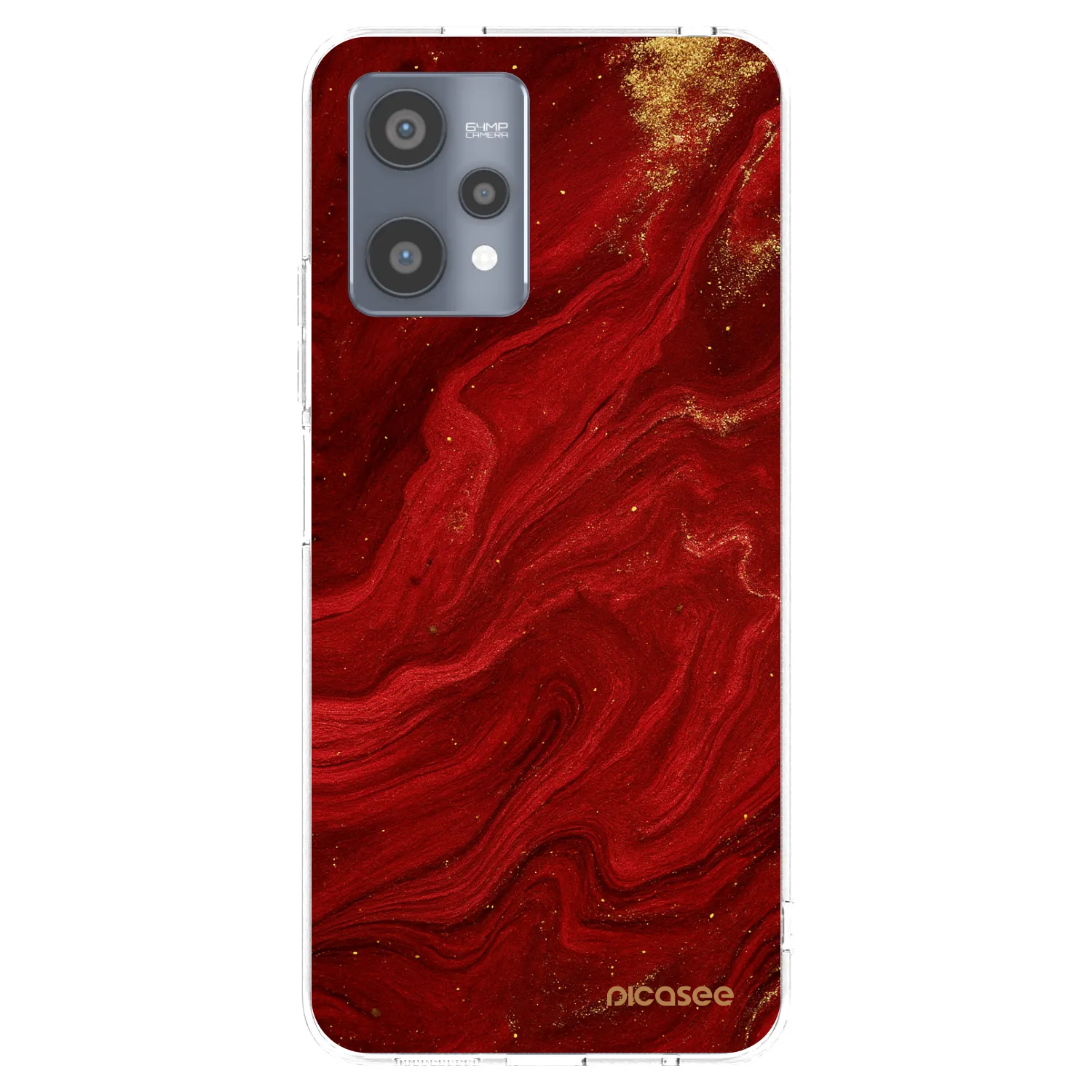 Picasee silikonový průhledný obal pro Realme 9 Pro 5G - Červená
