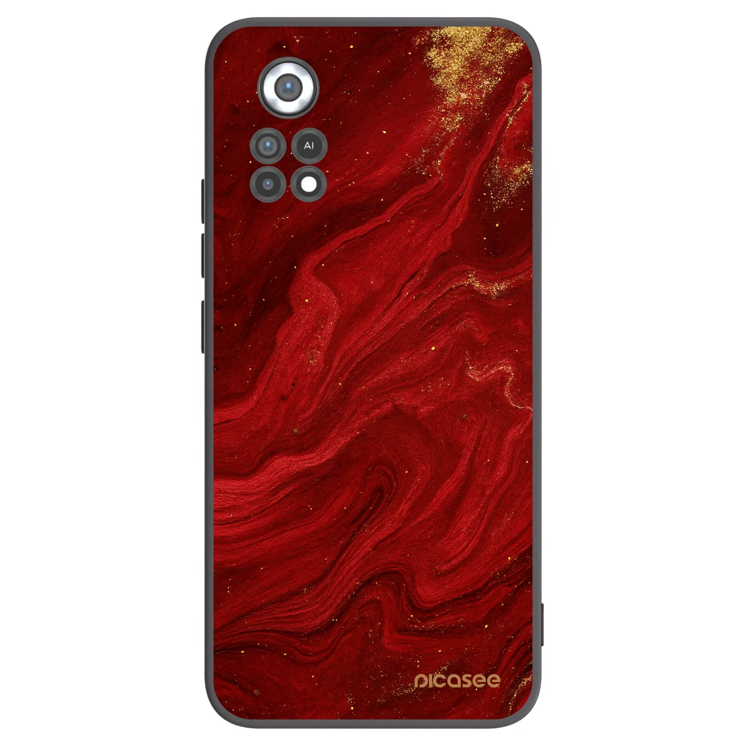 Picasee silikonový černý obal pro Xiaomi Poco X4 Pro 5G - Červená