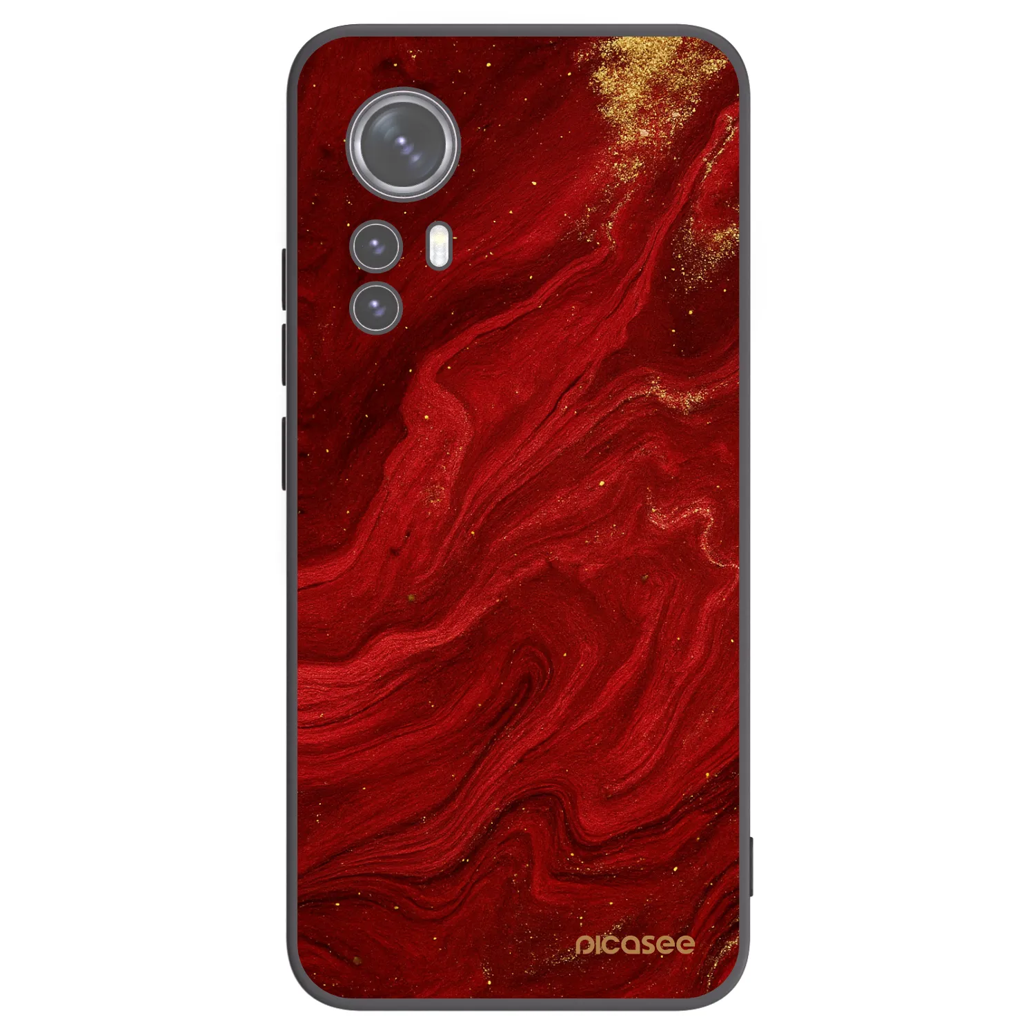 Picasee silikonový černý obal pro Xiaomi 12 - Červená