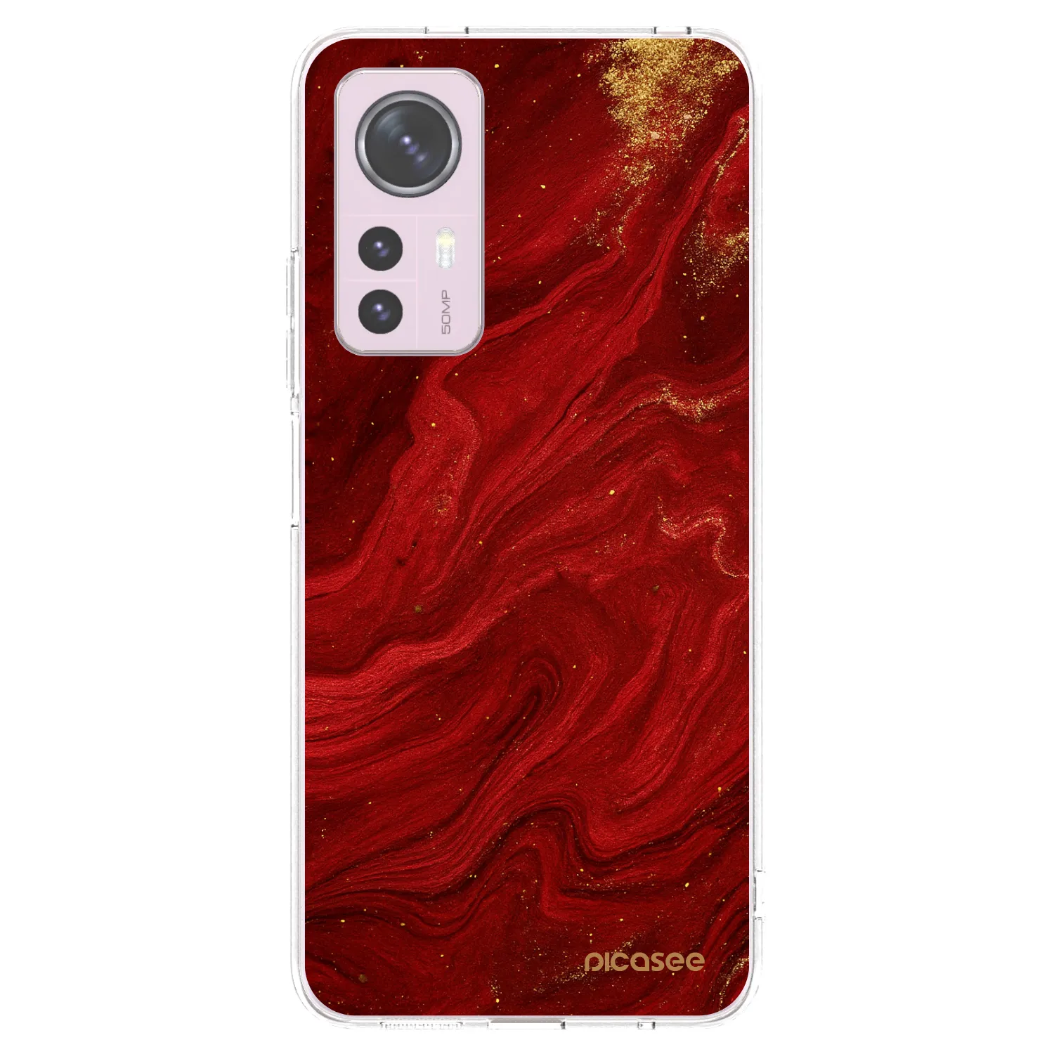 Picasee silikonový průhledný obal pro Xiaomi 12 - Červená