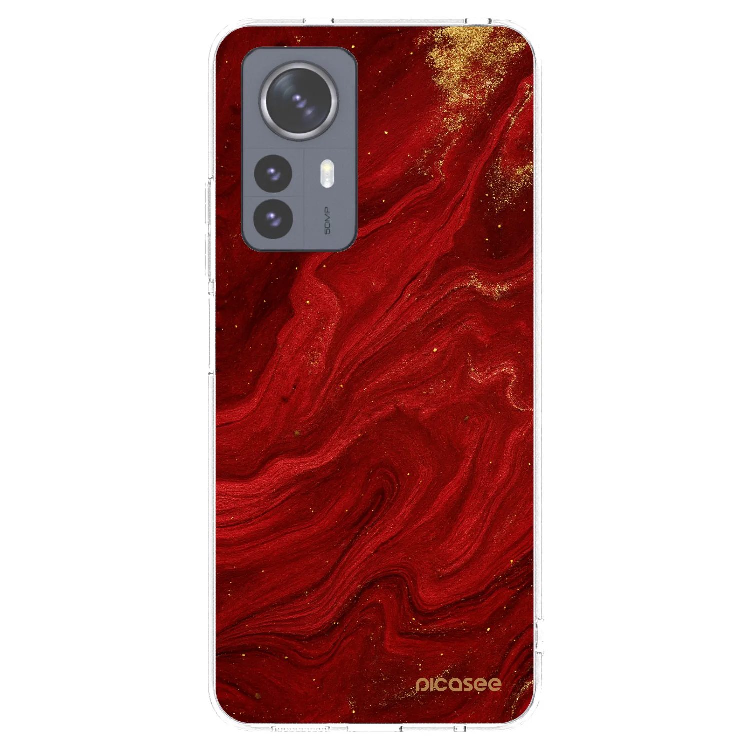 Picasee silikonový průhledný obal pro Xiaomi 12 Pro - Červená