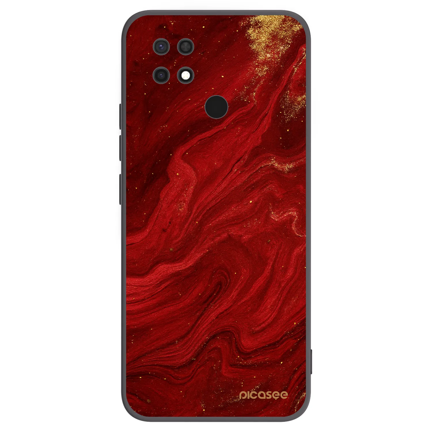 Picasee silikonový černý obal pro Xiaomi Redmi 10C - Červená