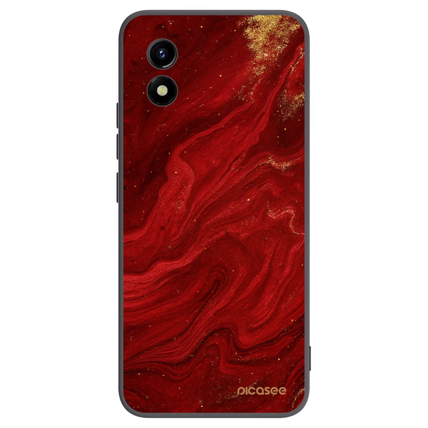 Picasee silikonový černý obal pro Vivo Y01 - Červená
