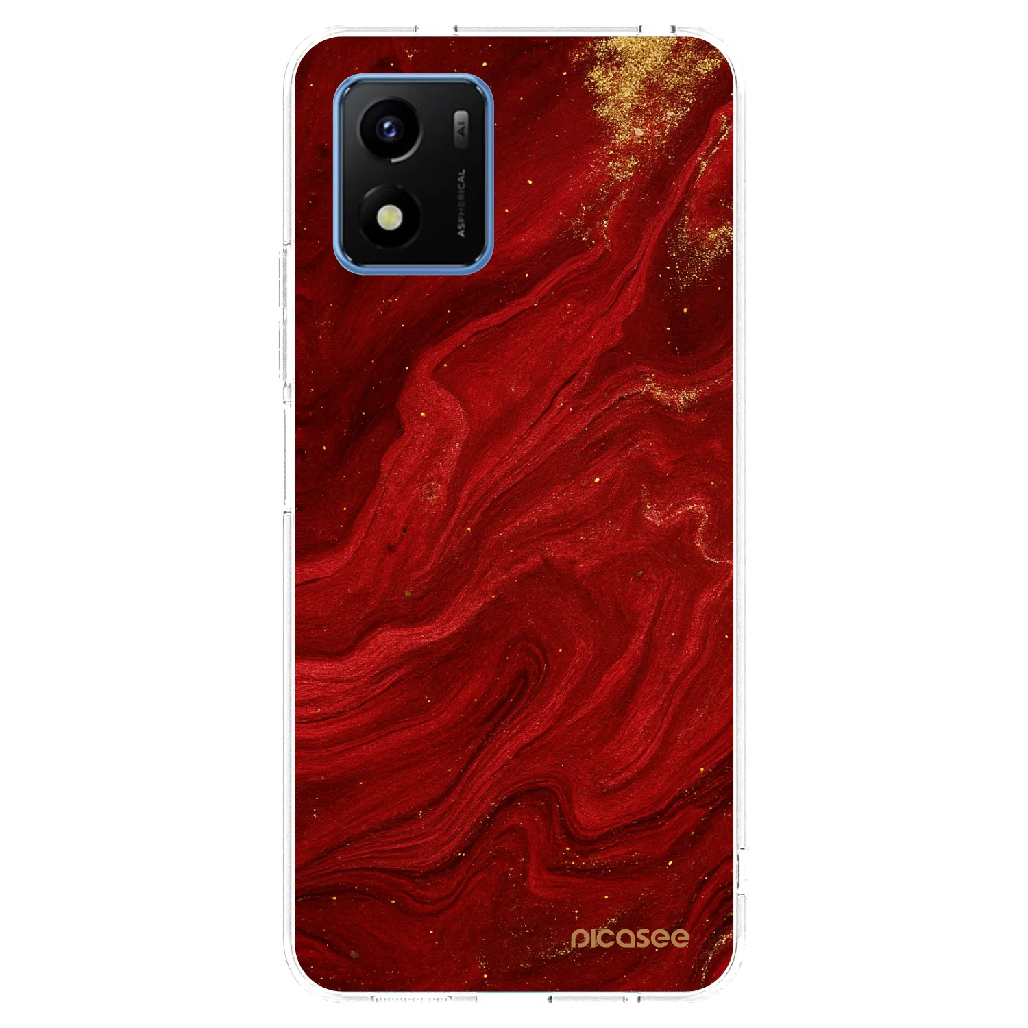Picasee silikonový průhledný obal pro Vivo Y01 - Červená