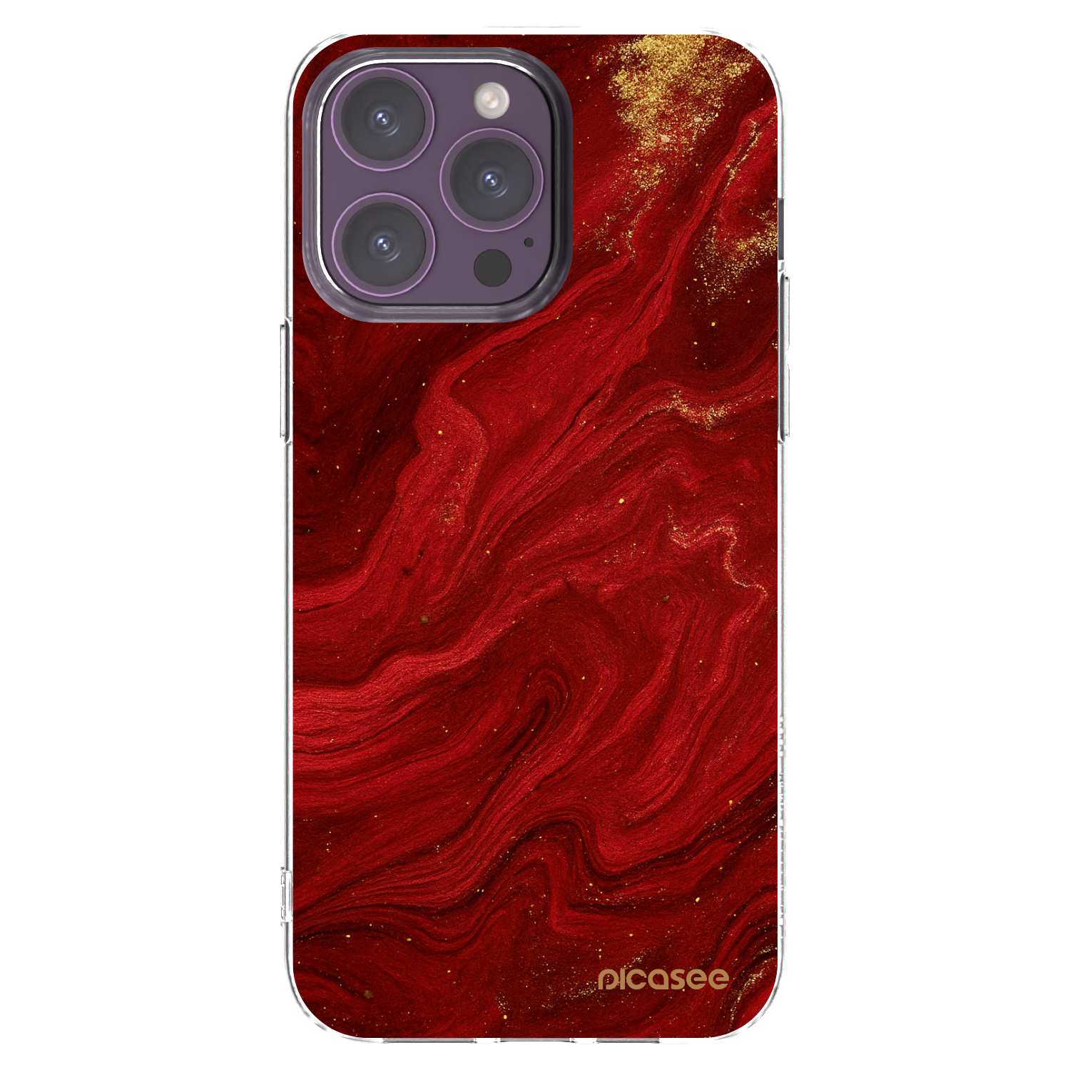 Picasee silikonový průhledný obal pro Apple iPhone 14 Pro Max - Červená