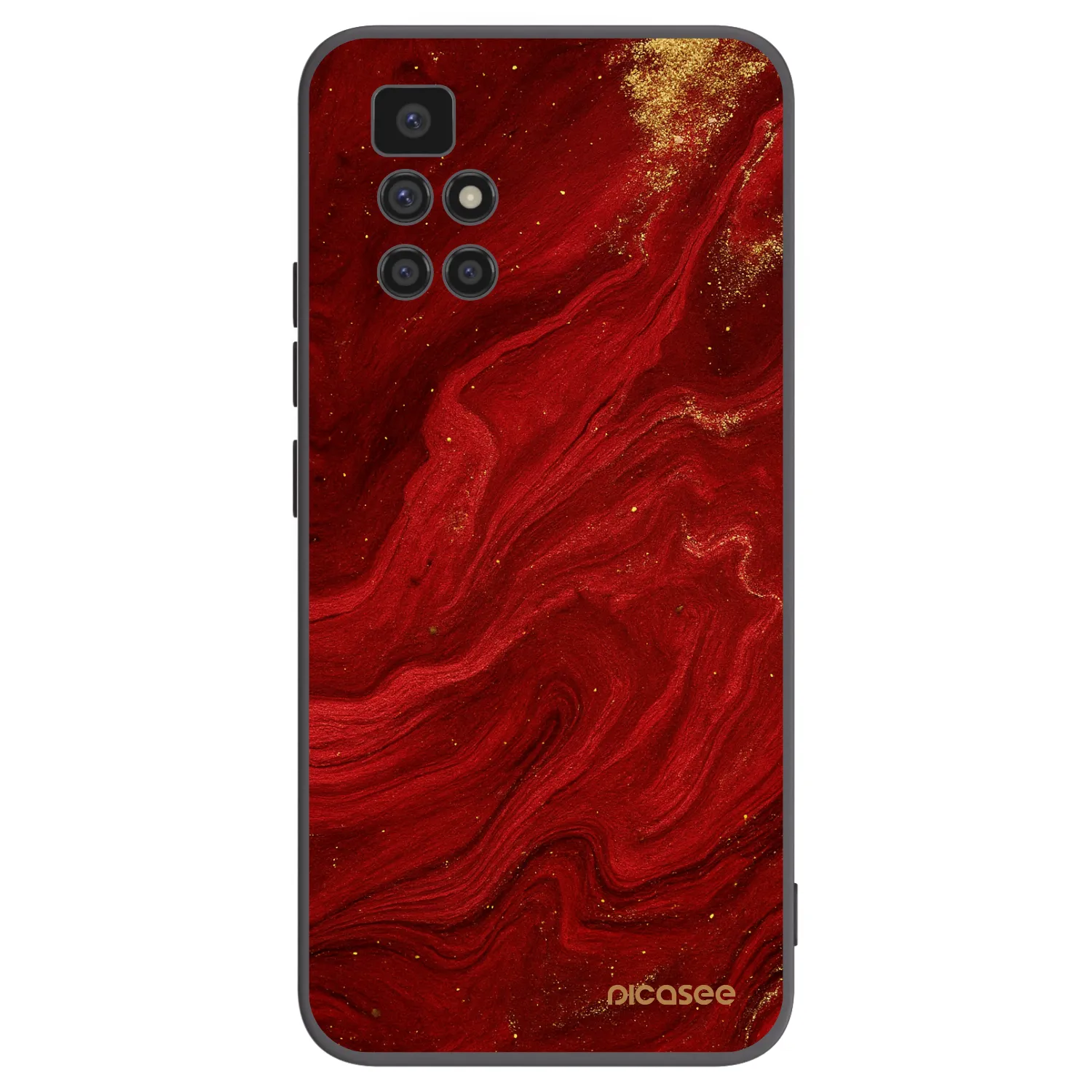 Picasee silikonový černý obal pro Xiaomi Redmi 10 (2022) - Červená