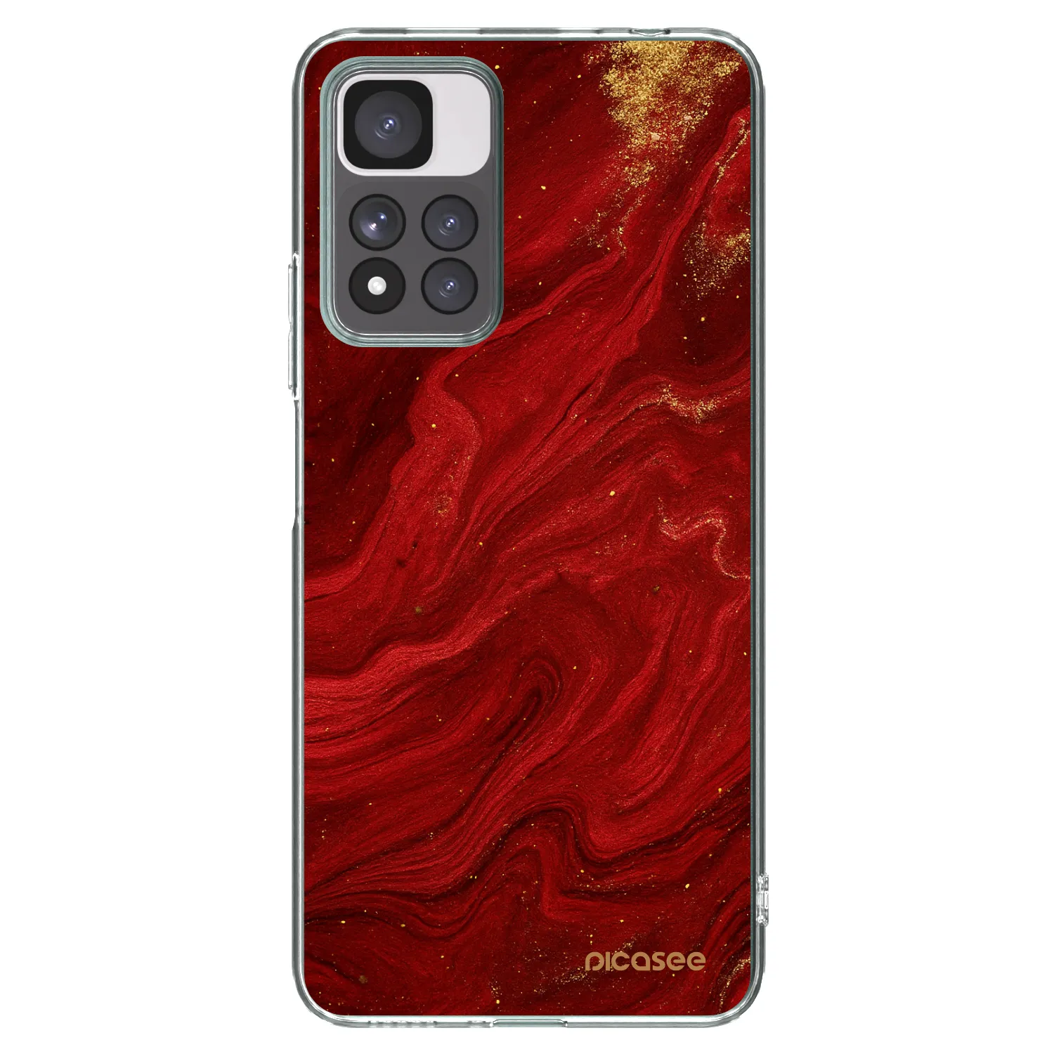 Picasee silikonový průhledný obal pro Xiaomi Redmi Note 11 Pro+ 5G - Červená