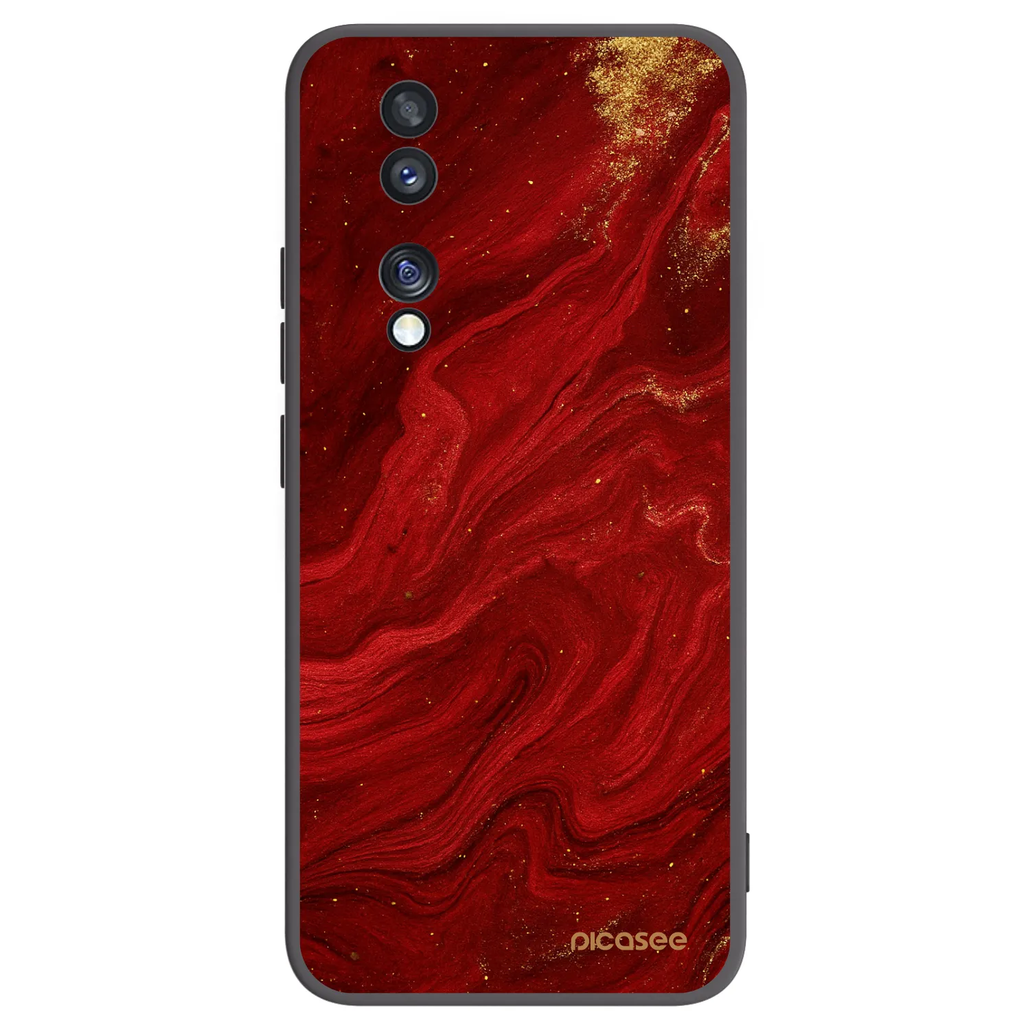Picasee silikonový černý obal pro Honor 70 - Červená