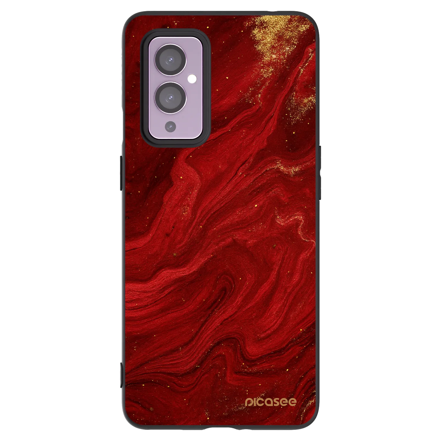 Picasee silikonový černý obal pro OnePlus 9 - Červená