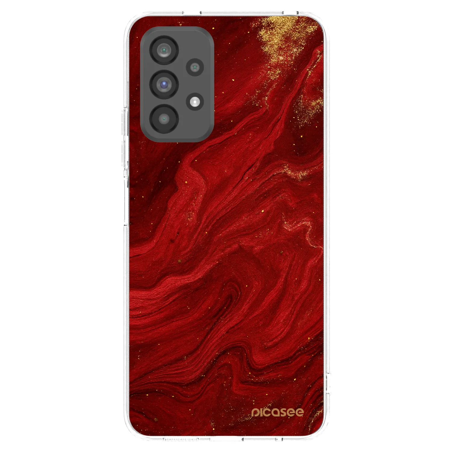 Picasee silikonový průhledný obal pro Samsung Galaxy A73 5G - Červená