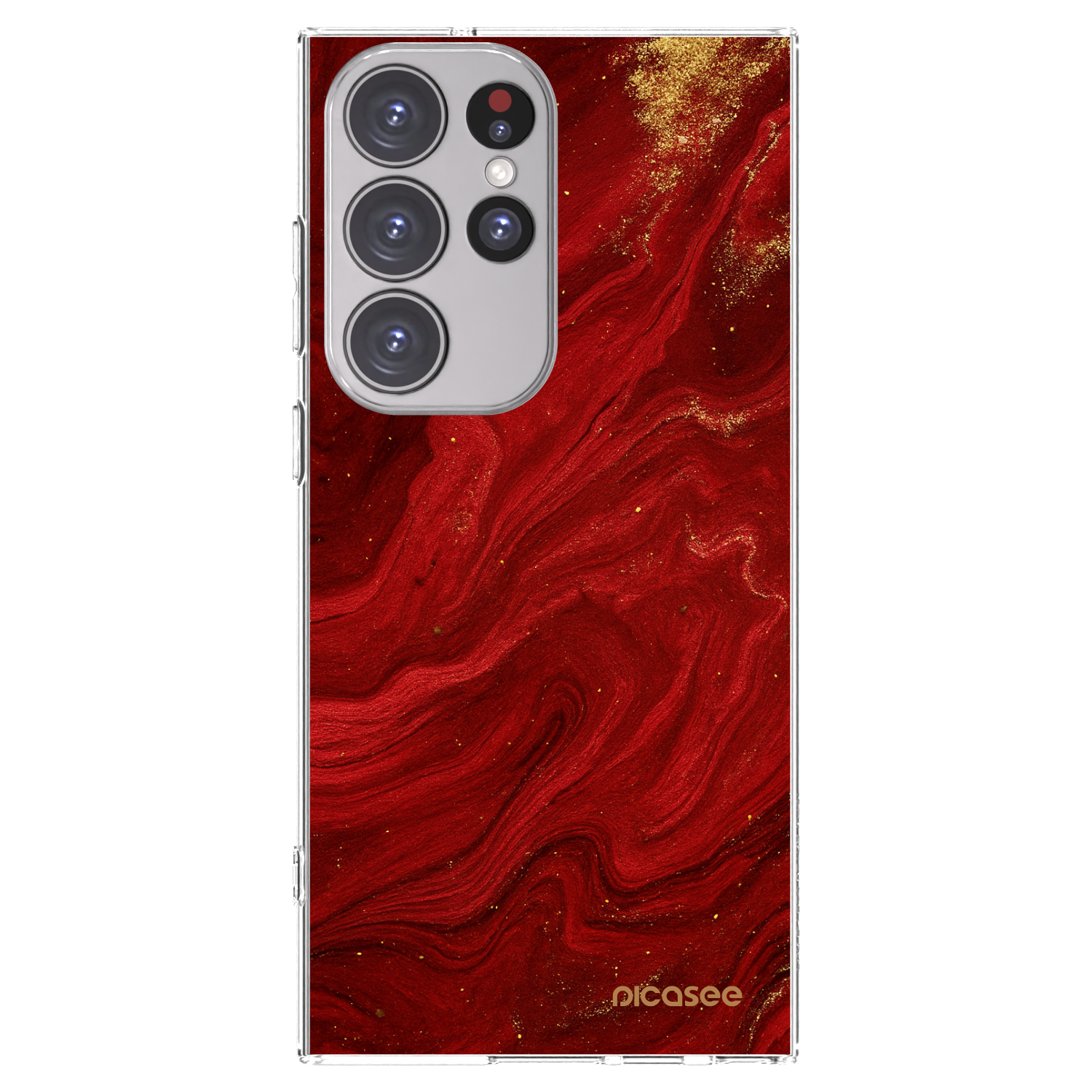 Picasee silikonový průhledný obal pro Samsung Galaxy S23 Ultra 5G - Červená
