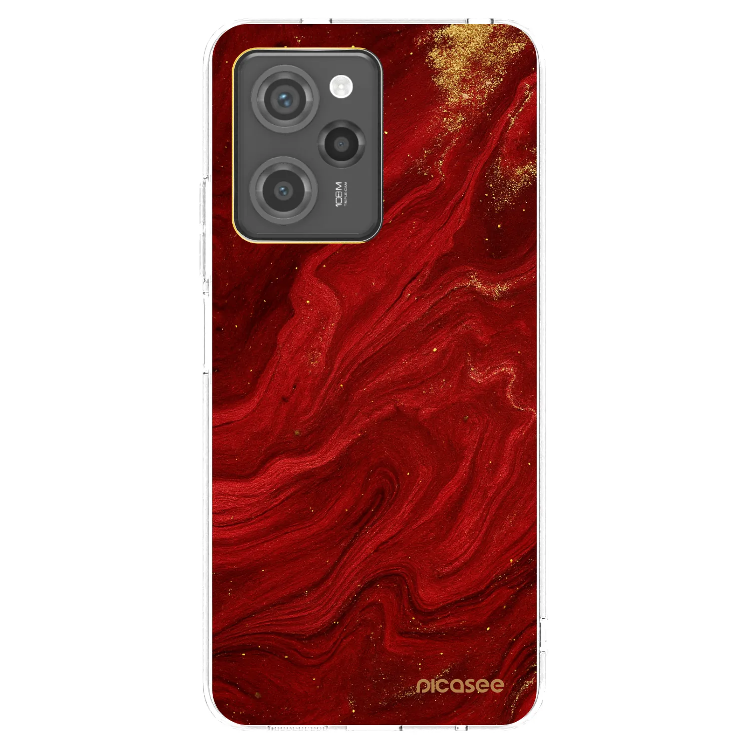 Picasee silikonový černý obal pro Xiaomi Poco X5 Pro - Červená
