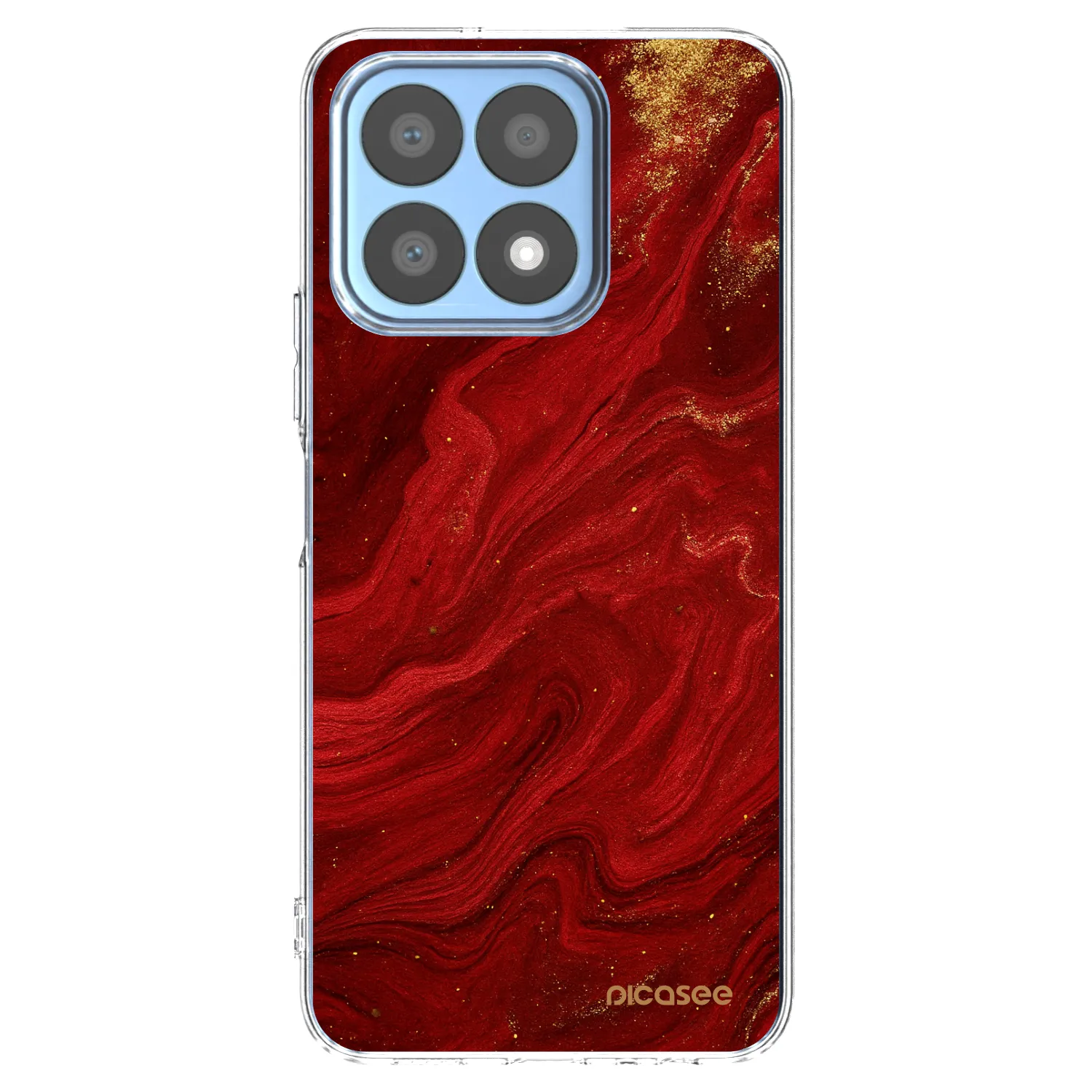Picasee silikonový průhledný obal pro Honor X8a - Červená