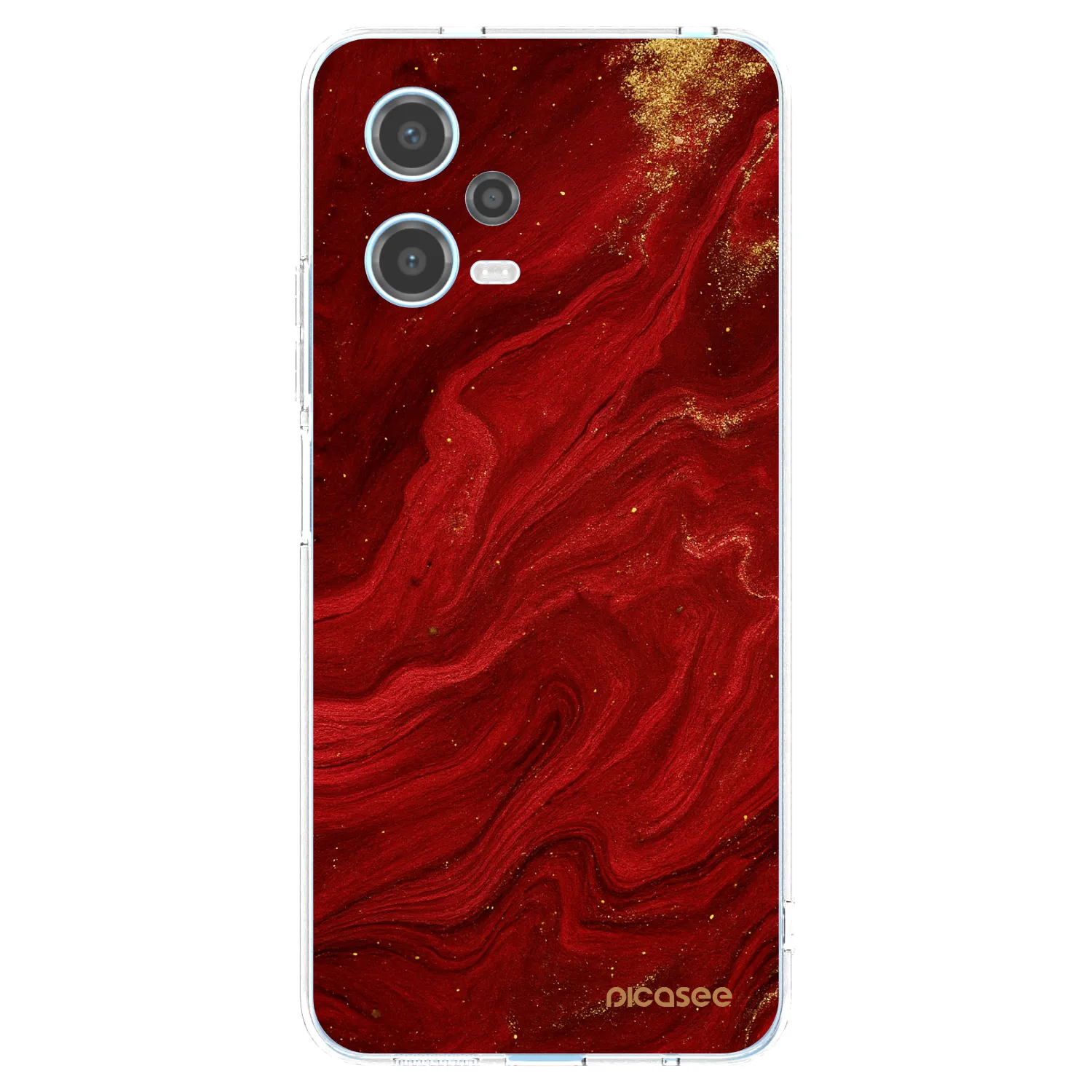 Picasee silikonový průhledný obal pro Xiaomi Redmi Note 12 5G - Červená