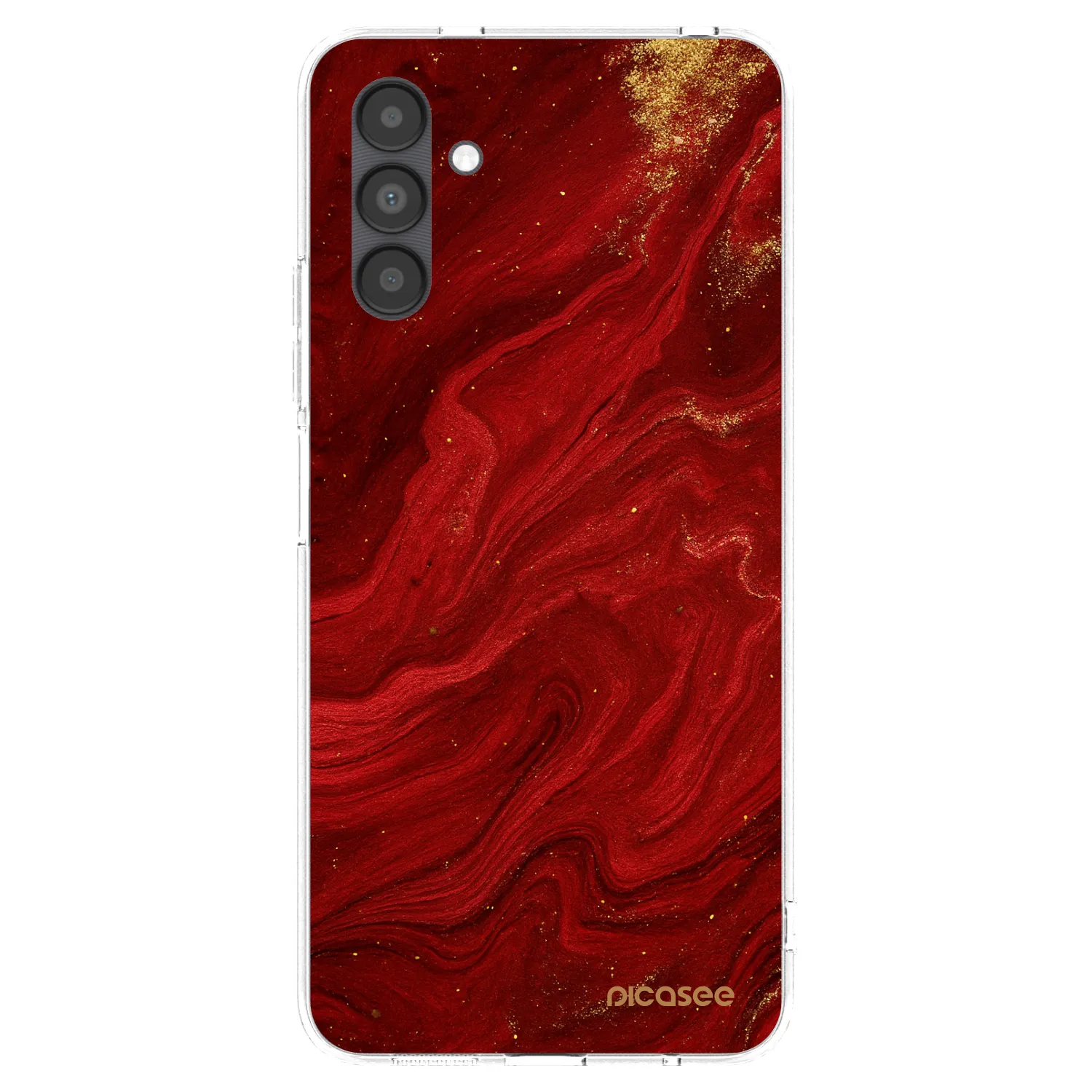 Picasee silikonový průhledný obal pro Samsung Galaxy A04s A047F - Červená