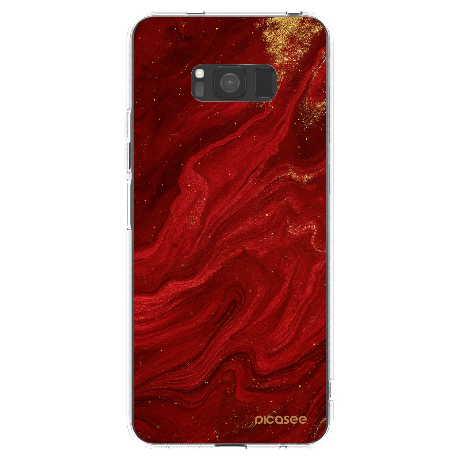 Picasee silikonový průhledný obal pro Samsung Galaxy S8 G950F - Červená