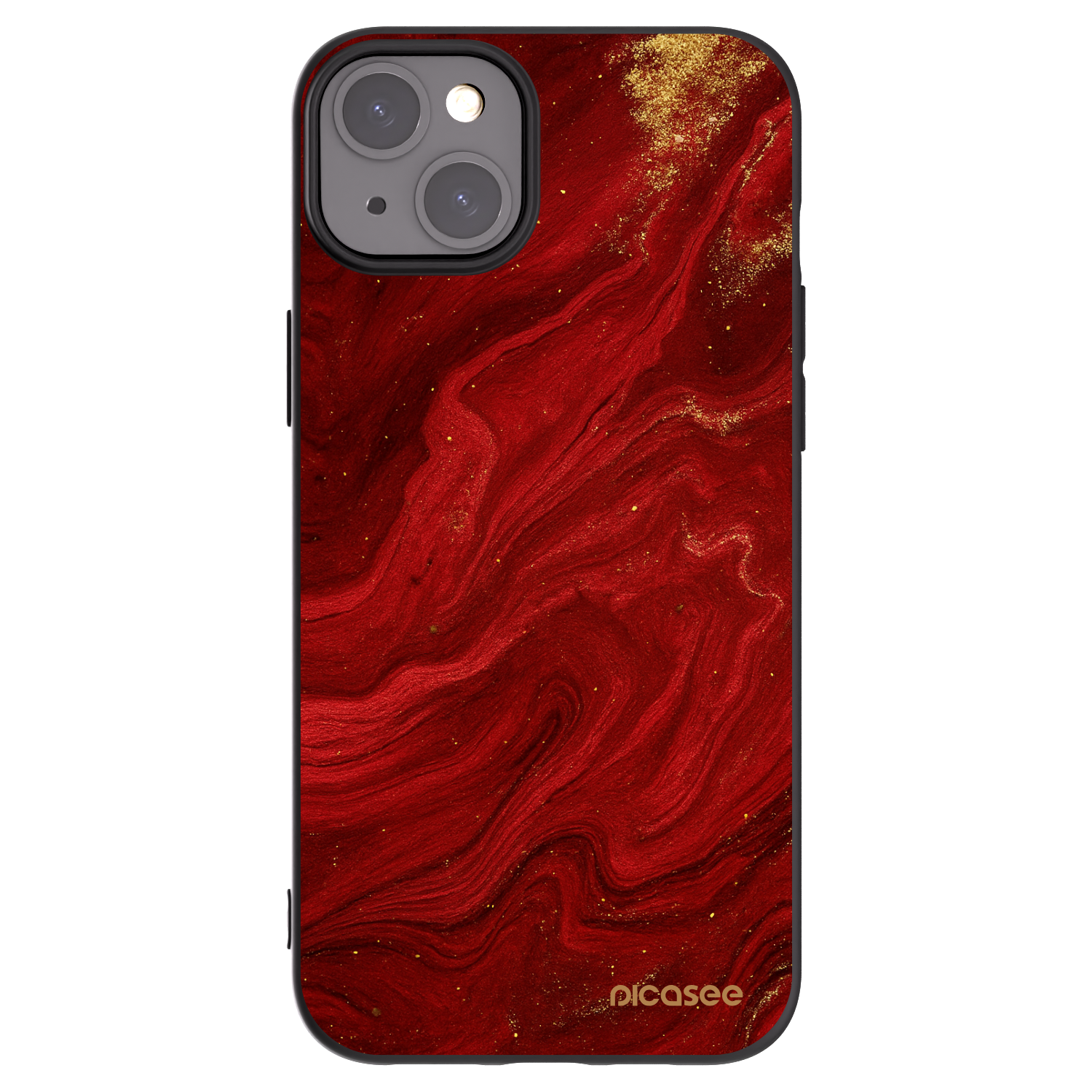 Picasee silikonový černý obal pro Apple iPhone 15 Plus - Červená