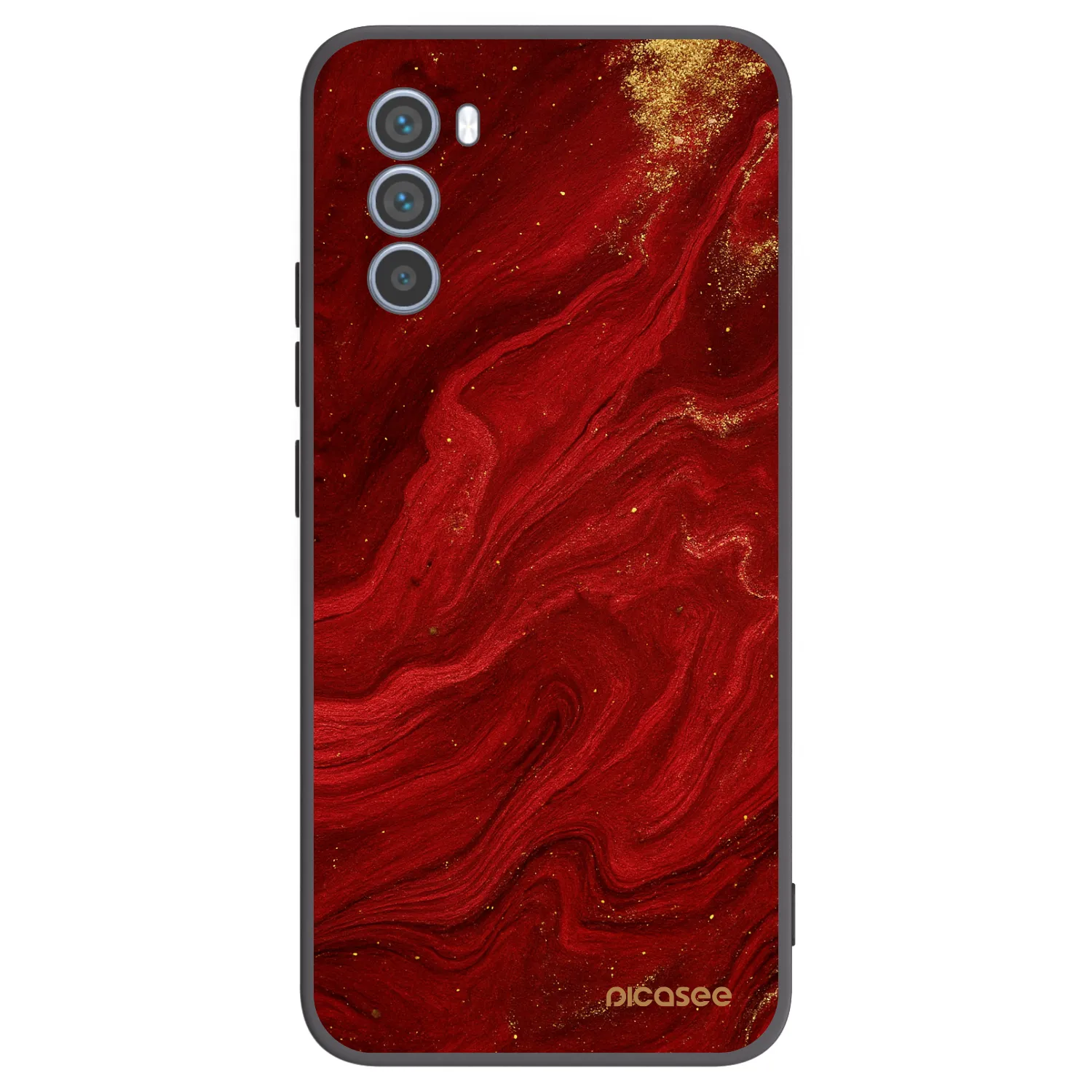 Picasee silikonový černý obal pro Motorola Moto G62 - Červená