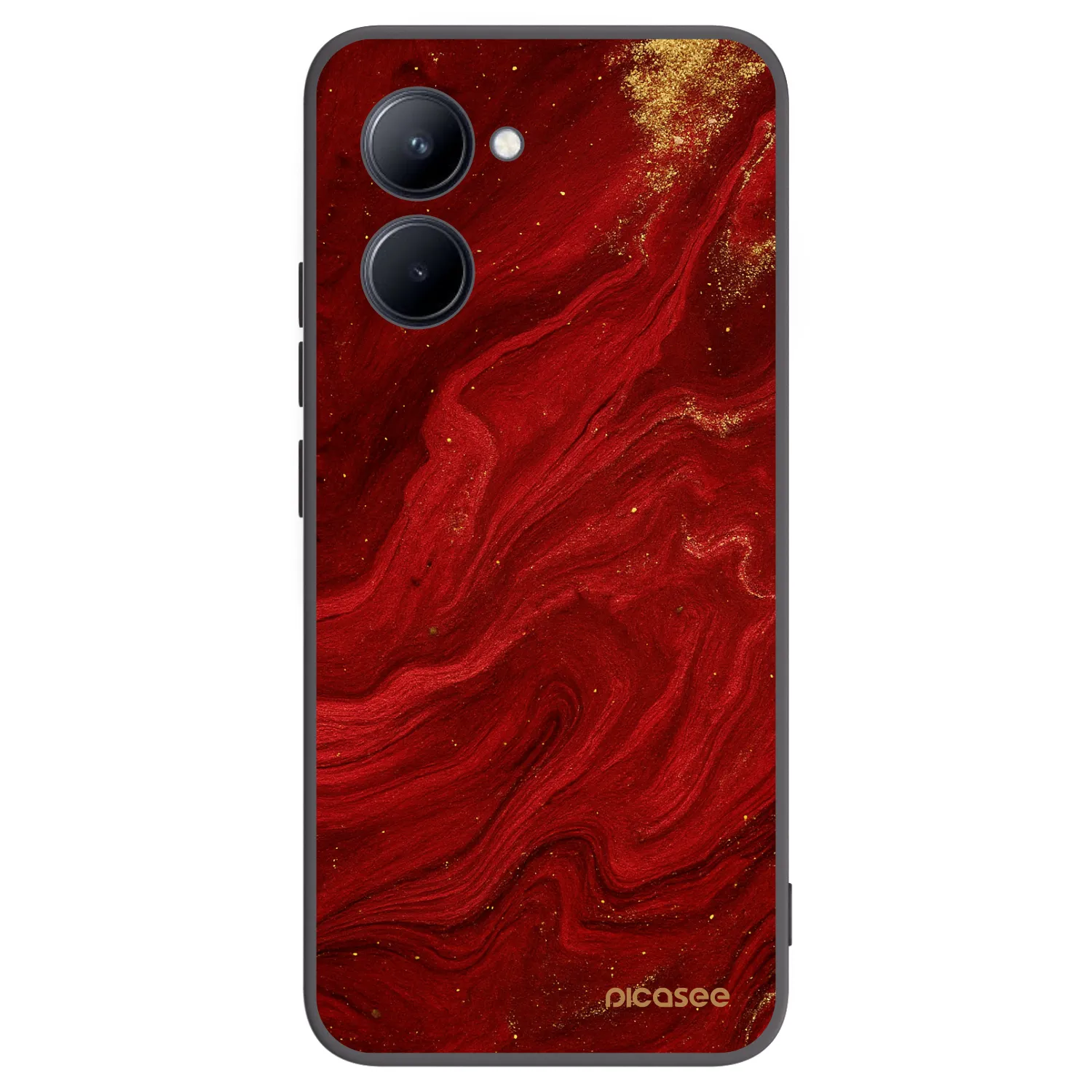 Picasee silikonový černý obal pro Realme C33 (2023) - Červená