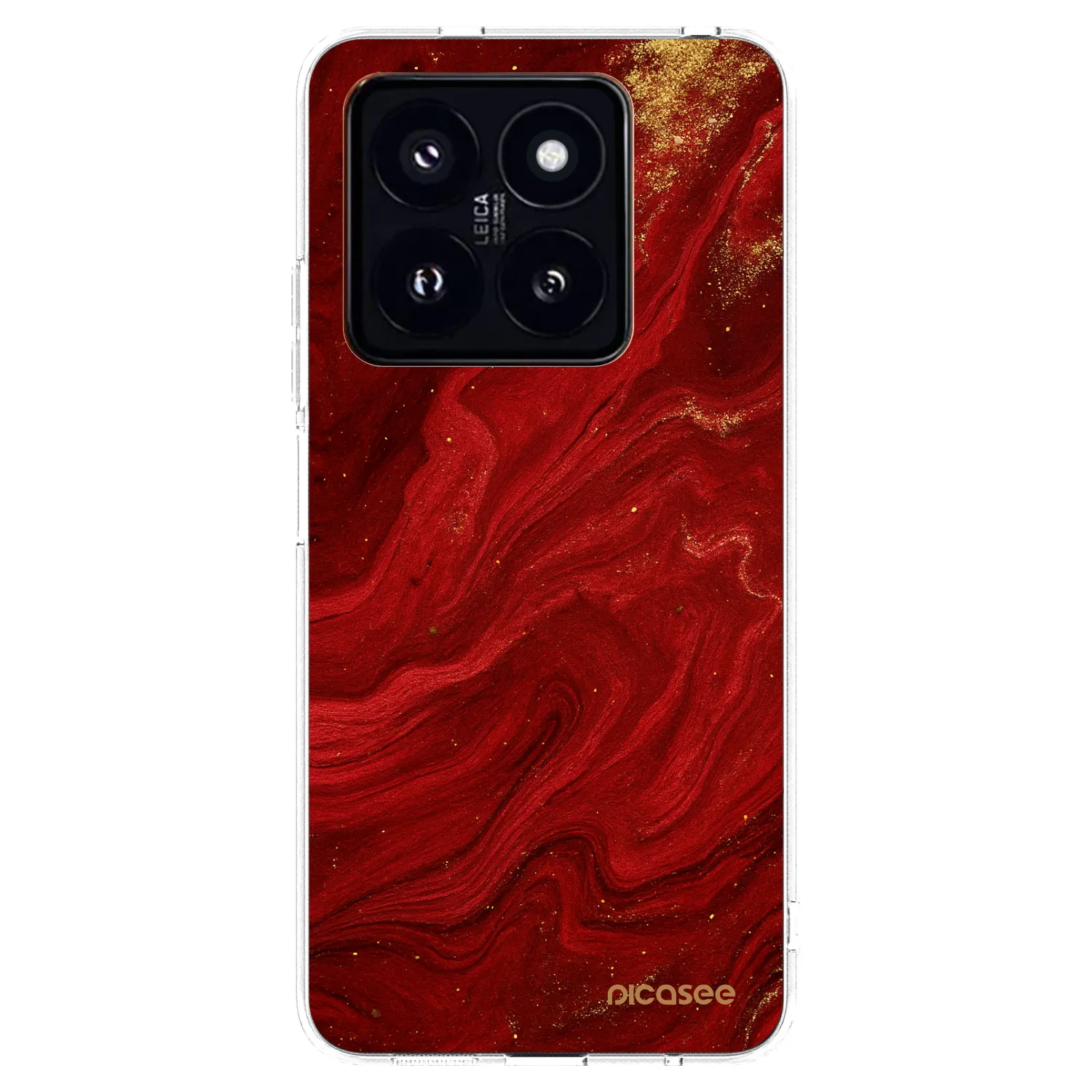 Picasee silikonový průhledný obal pro Xiaomi 14 Pro - Červená