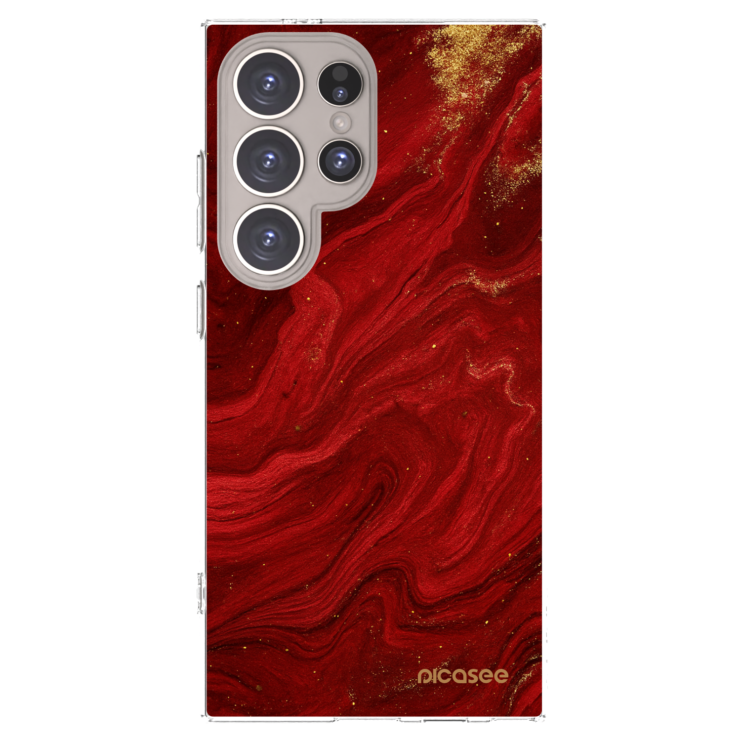 Picasee silikonový průhledný obal pro Samsung Galaxy S24 Ultra S928B 5G - Červená
