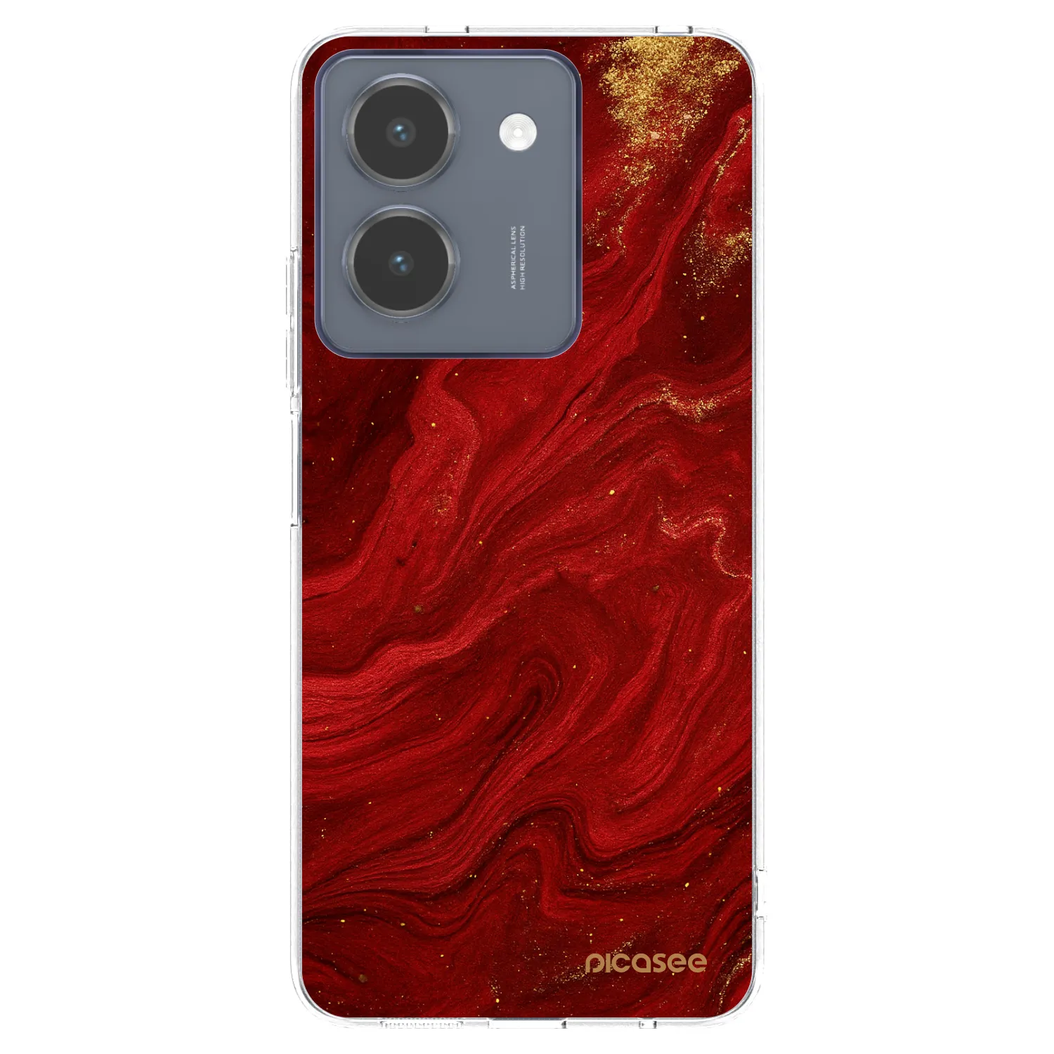 Picasee silikonový průhledný obal pro Vivo Y36 4G - Červená